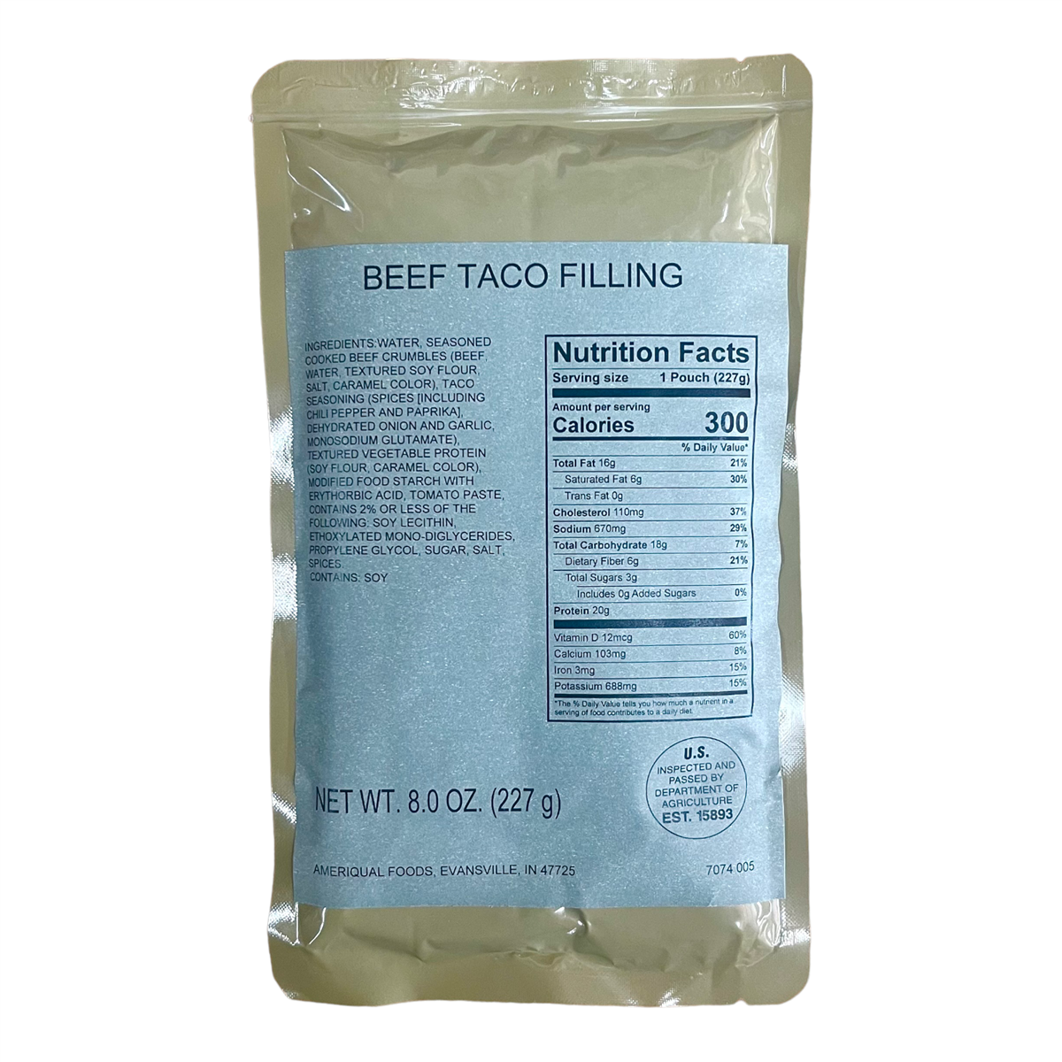 MRE Entree - Beef Taco Filling