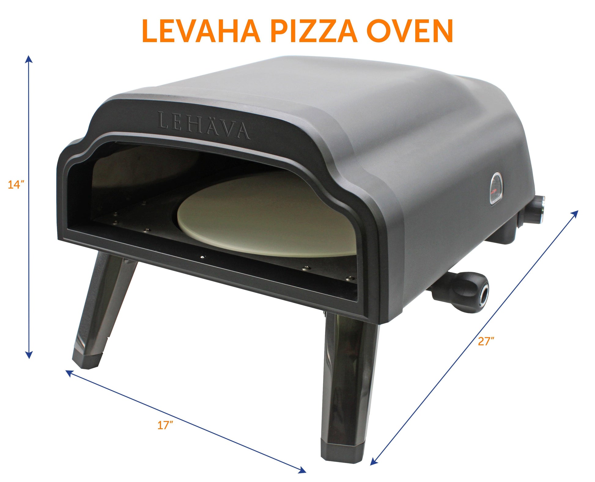 Flame King Outdoor Portable 14-inch Propane Pizza Oven Gas 360 Degree Rotating Stone