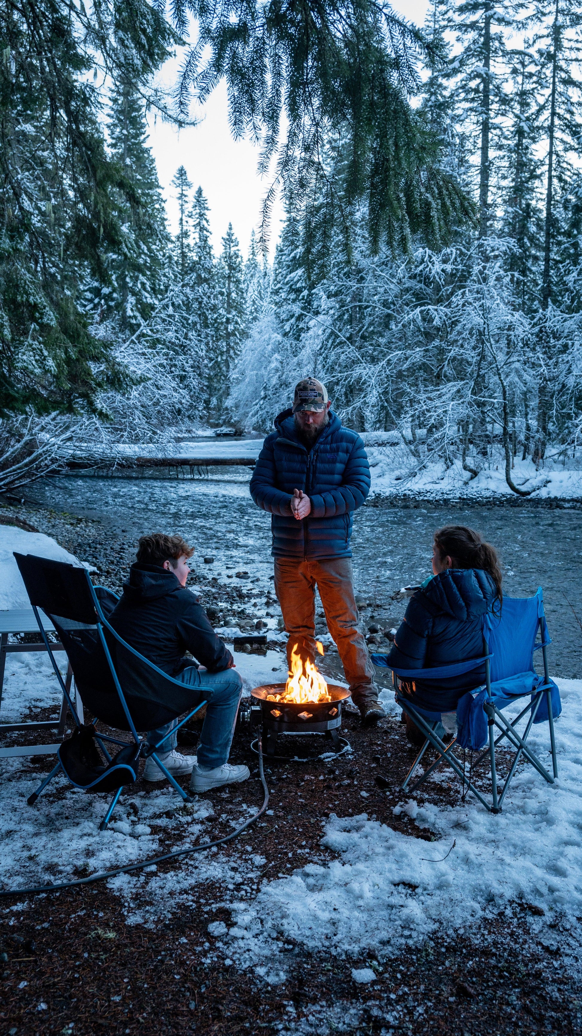 Flame King Outdoor Portable Propane Gas 19″ Fire Pit Bowl with Self Igniter Cover Carry Straps