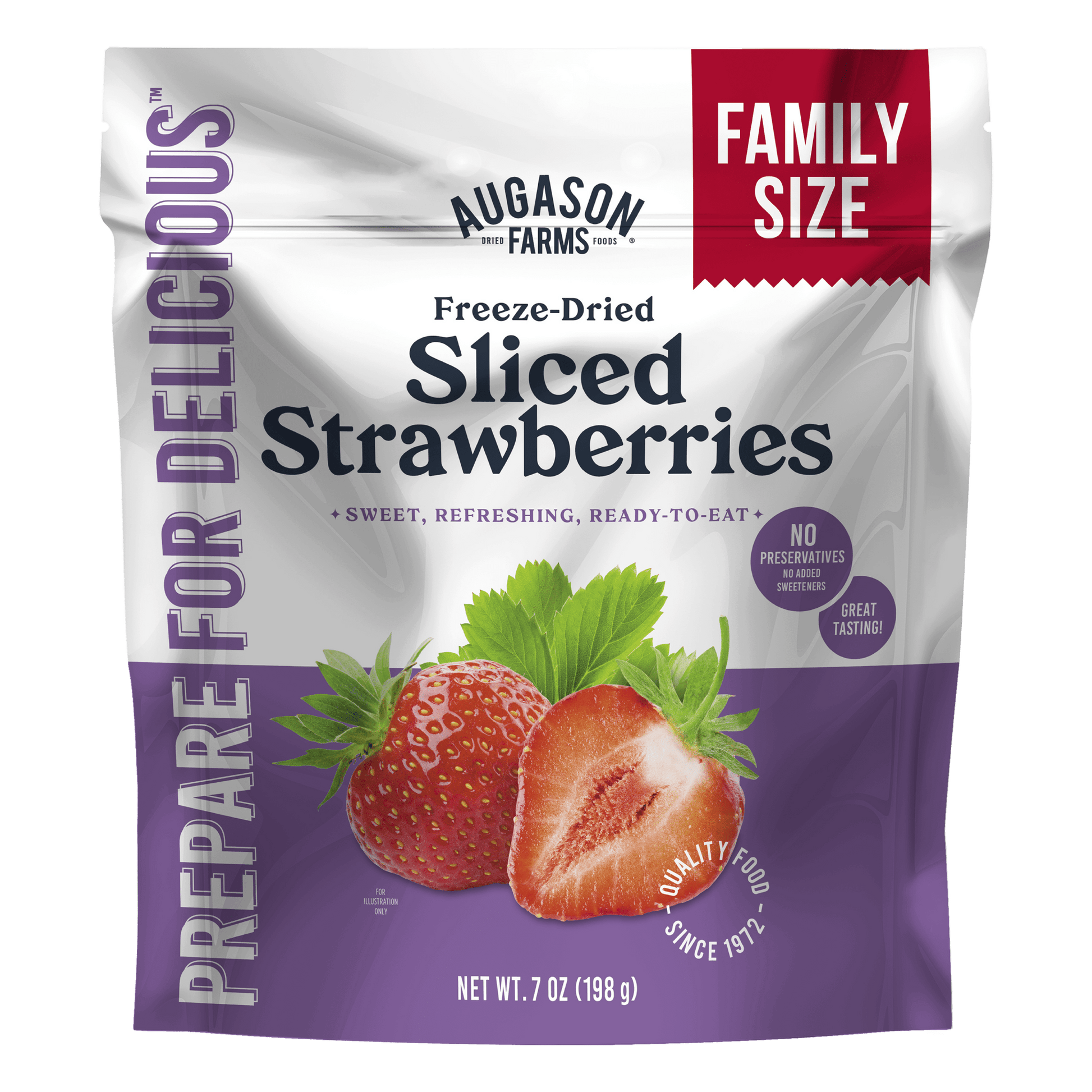 Freeze Dried Sliced Strawberries Family Size Pouch, 20 Servings