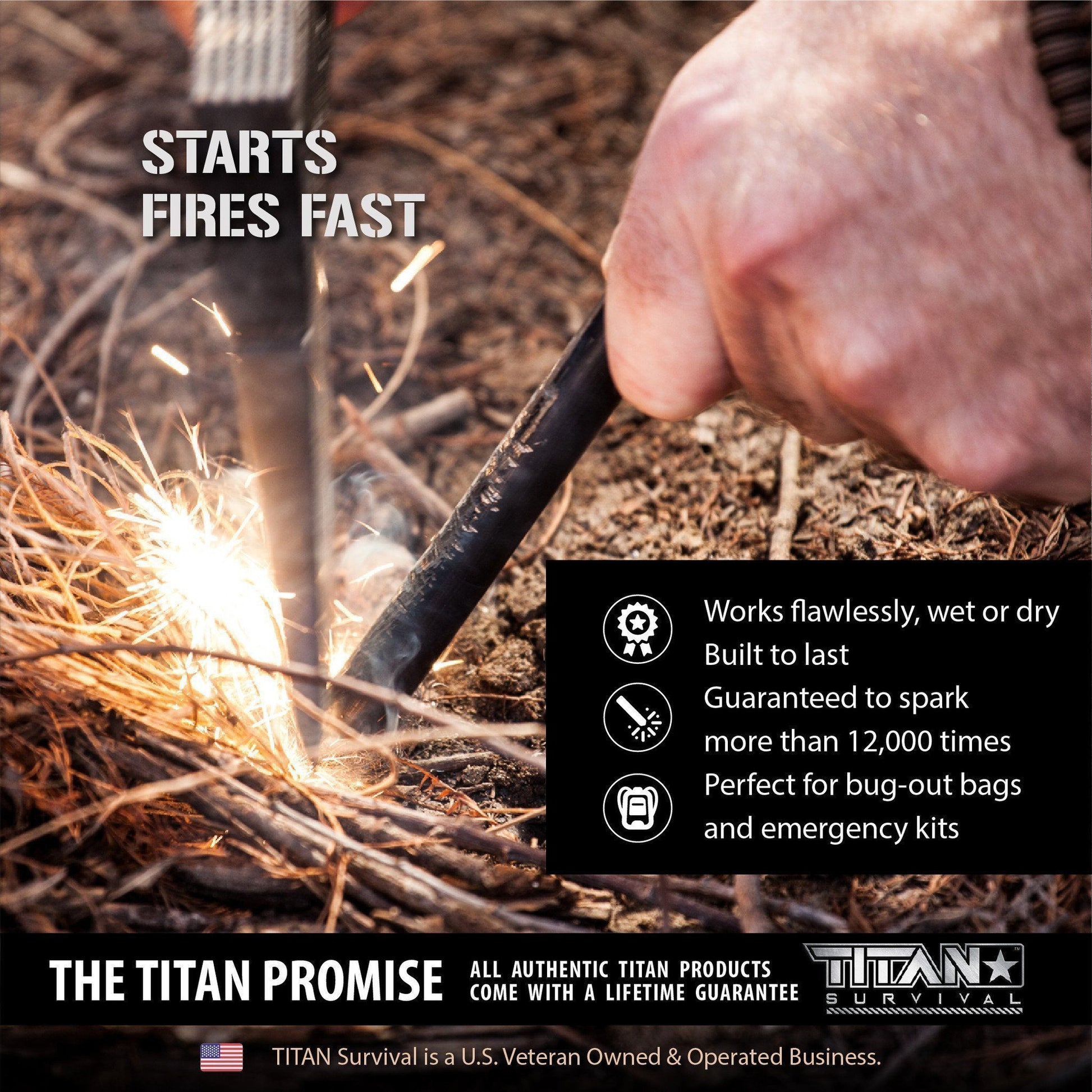 Premium Large Ferro Rods, 3-Pack