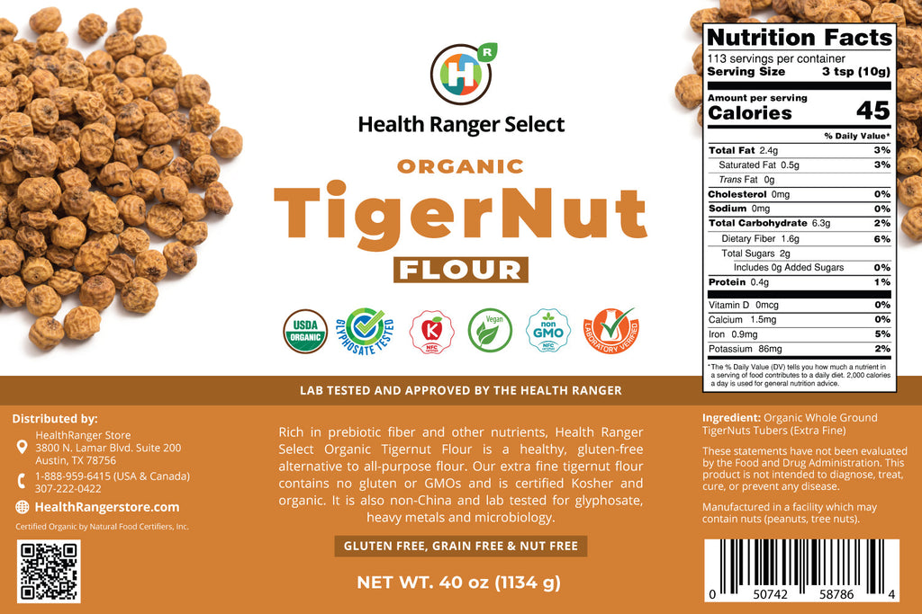 Organic Tigernut Flour 40 oz (1134 g) (#10 Can) (2-Pack) - Gluten Free, Grain Free and Nut Free
