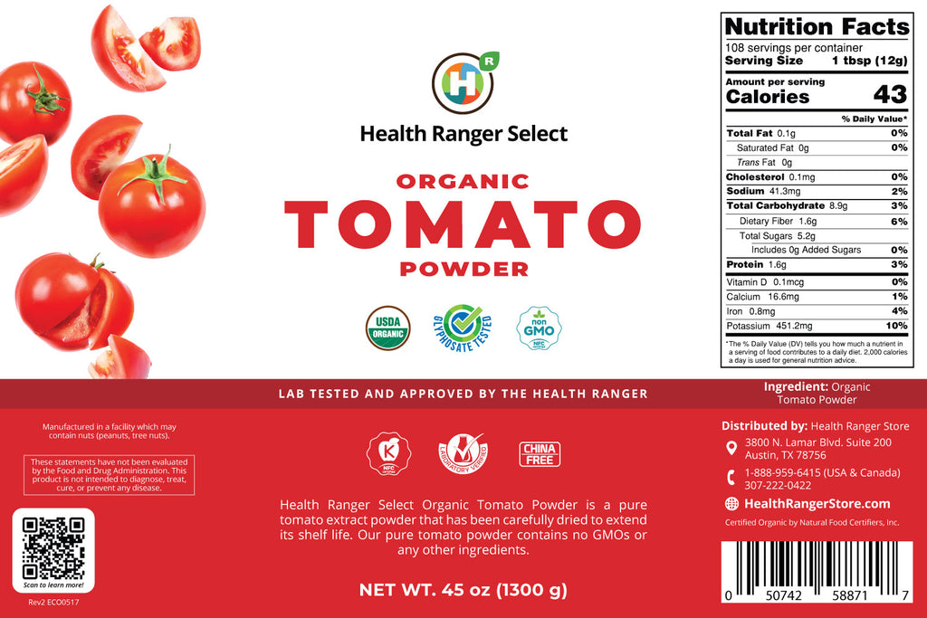 Organic Tomato Powder 45oz (1300g) #10 Can (2-Pack)