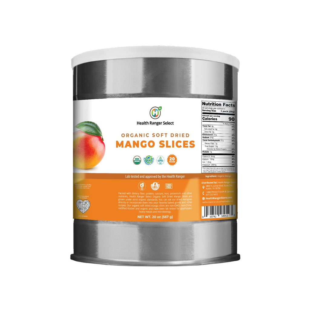 Organic Dried Mango (20 oz, 560 g) #10 Can (2-Pack, 40 pouches)