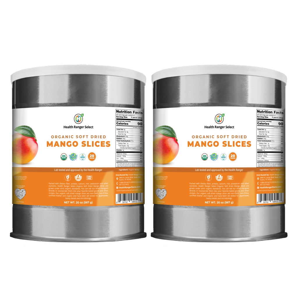 Organic Dried Mango (20 oz, 560 g) #10 Can (2-Pack, 40 pouches)