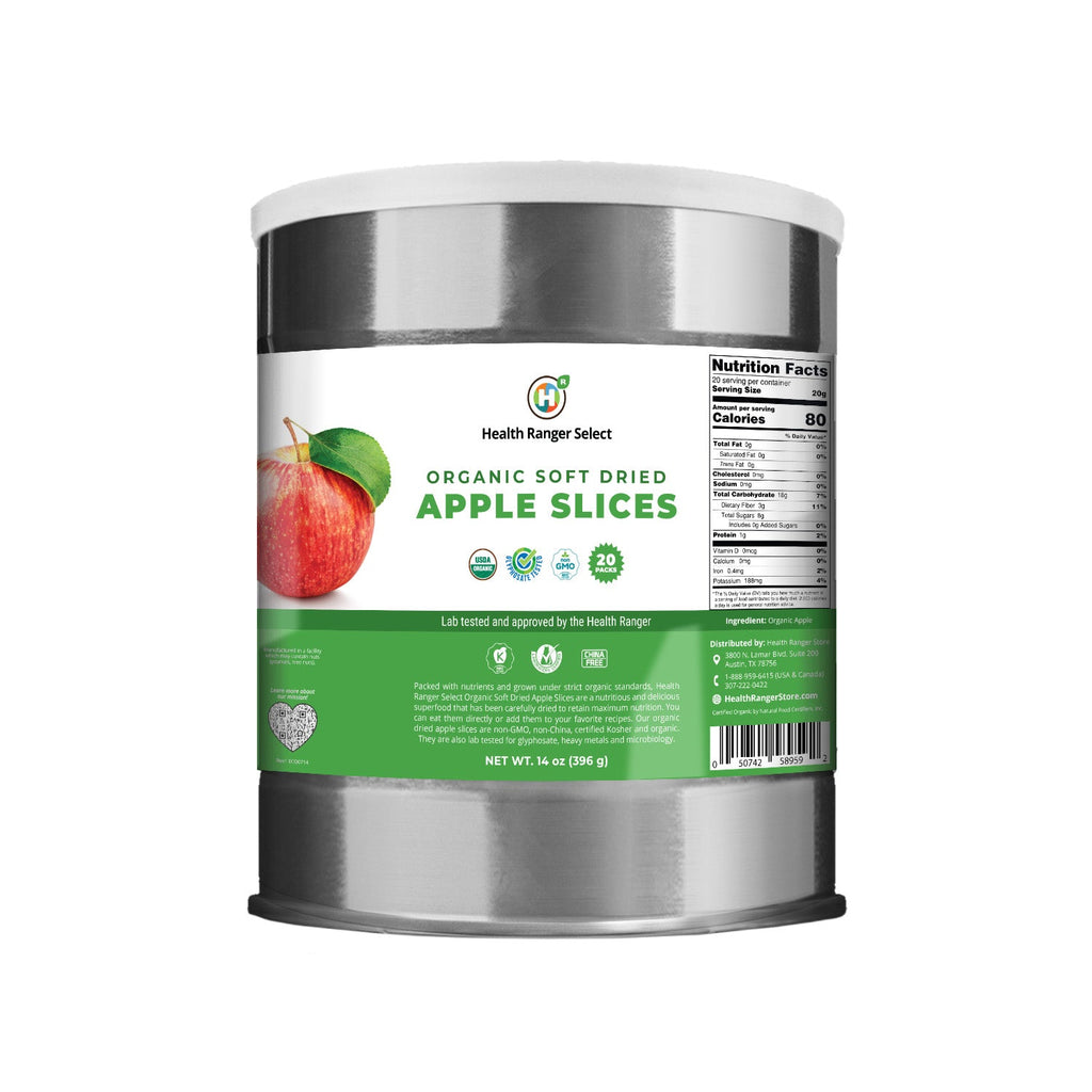 Organic Soft Dried Apple Slices 14 oz (396g) #10 Can (2-Pack; 40 Pouches)