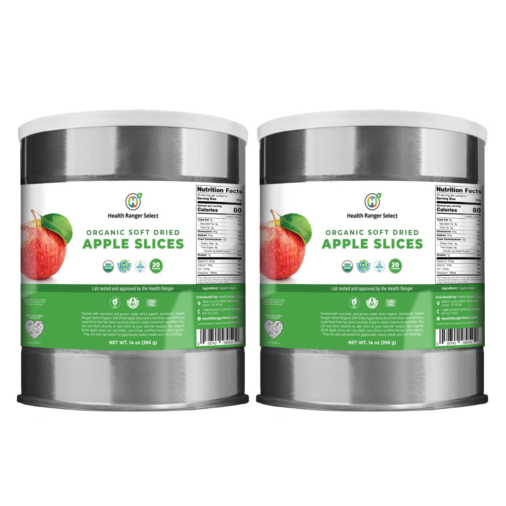 Organic Soft Dried Apple Slices 14 oz (396g) #10 Can (2-Pack; 40 Pouches)