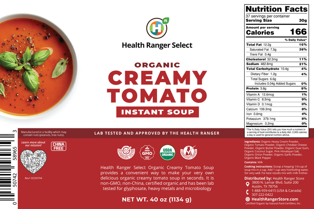 Organic Creamy Tomato Instant Soup 40 oz (1134g) #10 Can (2-Pack)