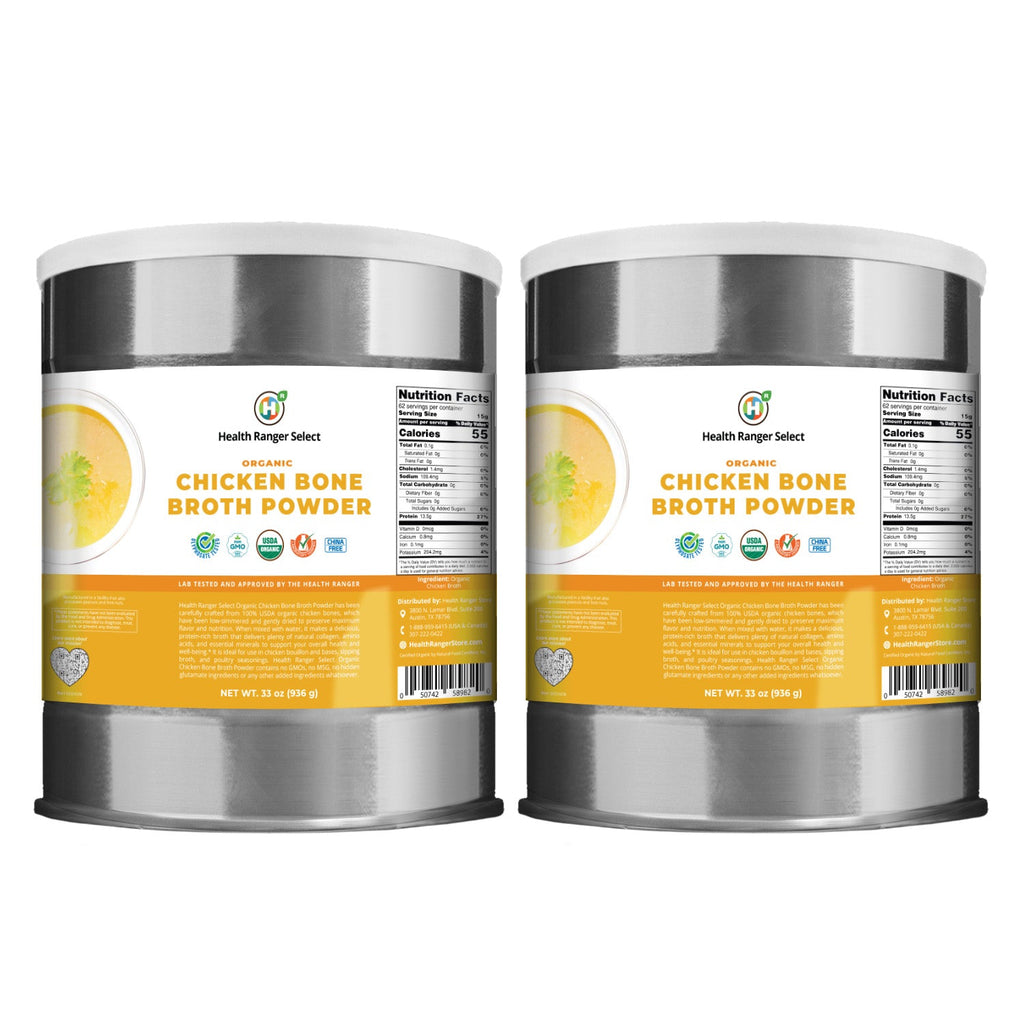 Organic Powdered Chicken Bone Broth 33 oz (936g) #10 Can (2-Pack)