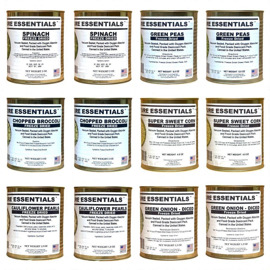 Case (12 Cans) of Future Essentials Freeze Dried Vegetable Variety