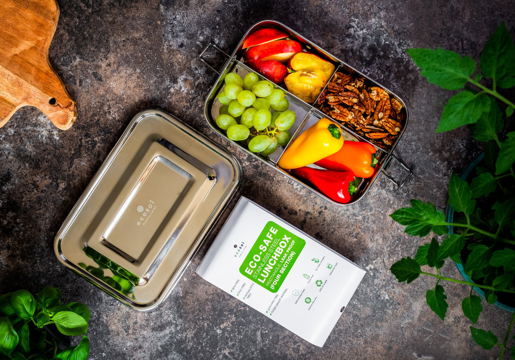 Stainless Steel Lunch Box, 4 Compartment Leak Proof, 50 Oz