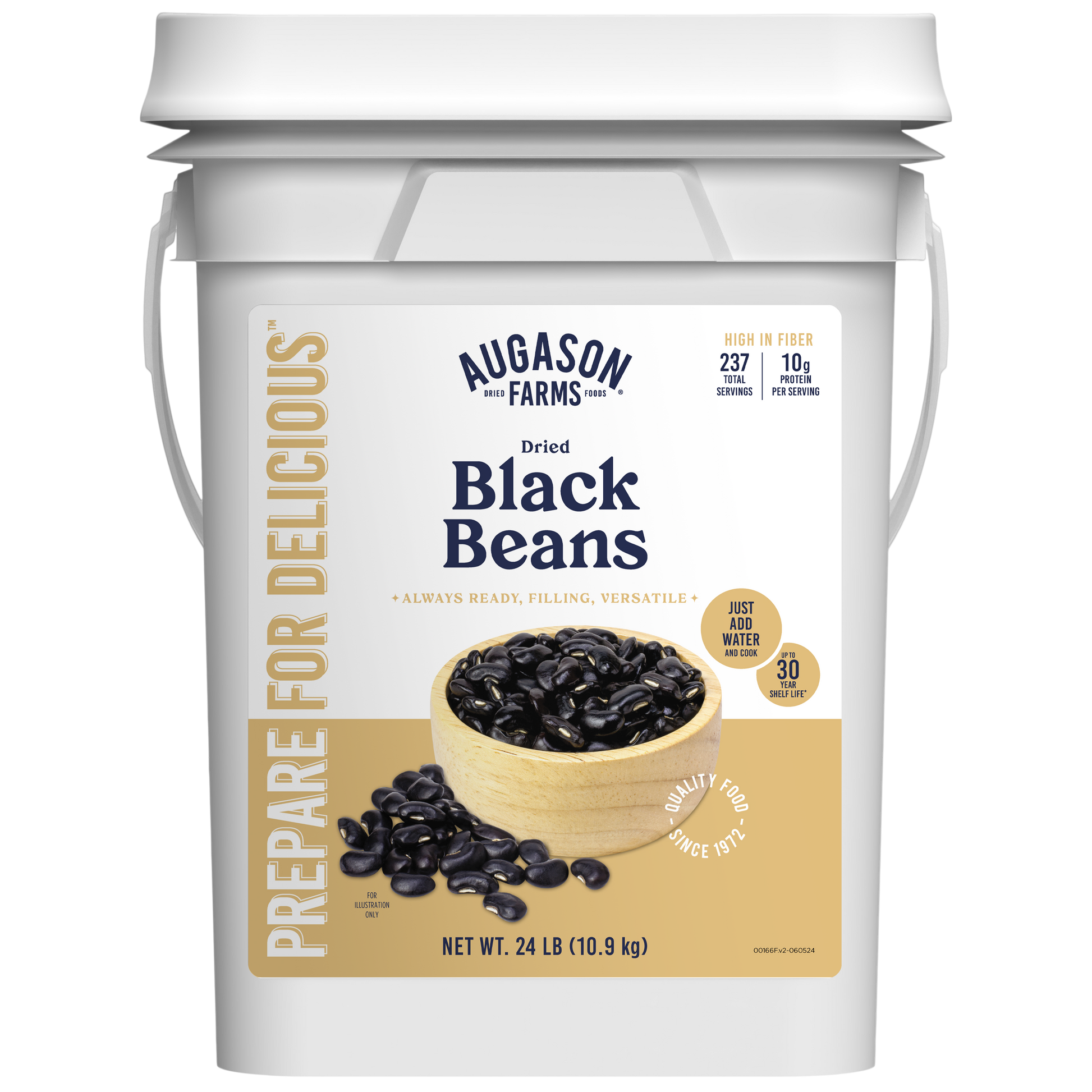 Dried Black Beans 4-Gallon Pail, 237 Servings