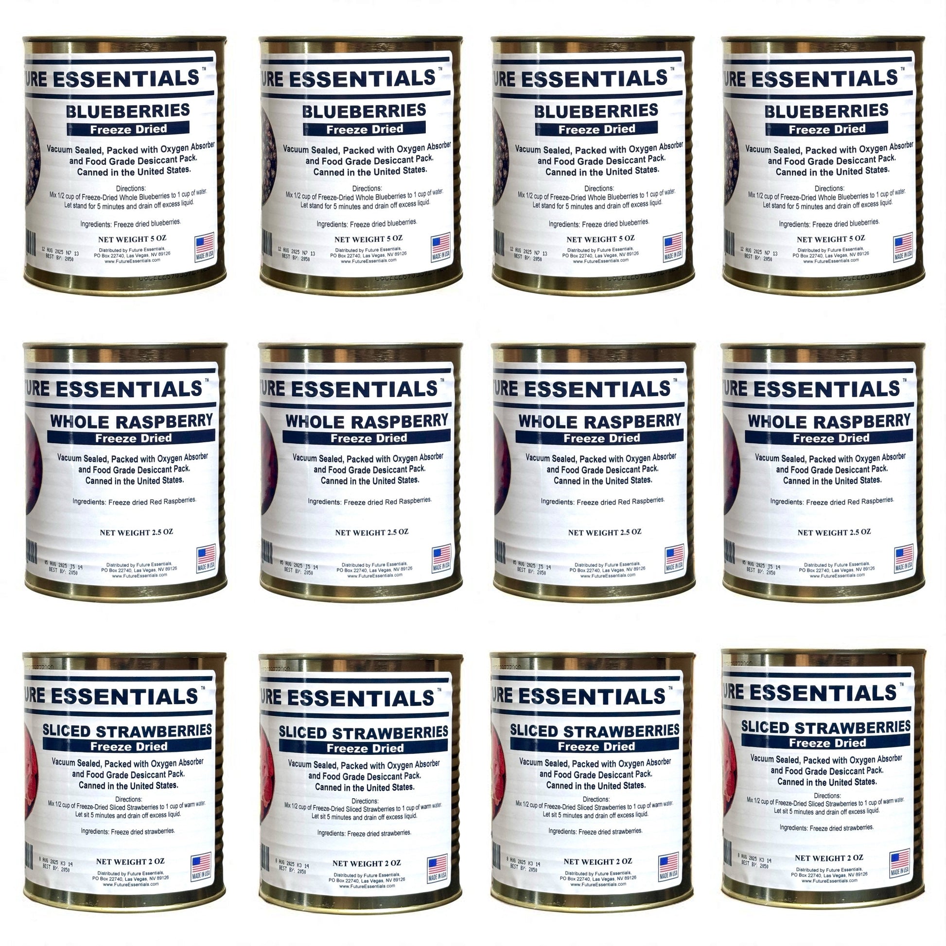 Case (12 Cans) of Future Essentials Freeze Dried Berry Variety