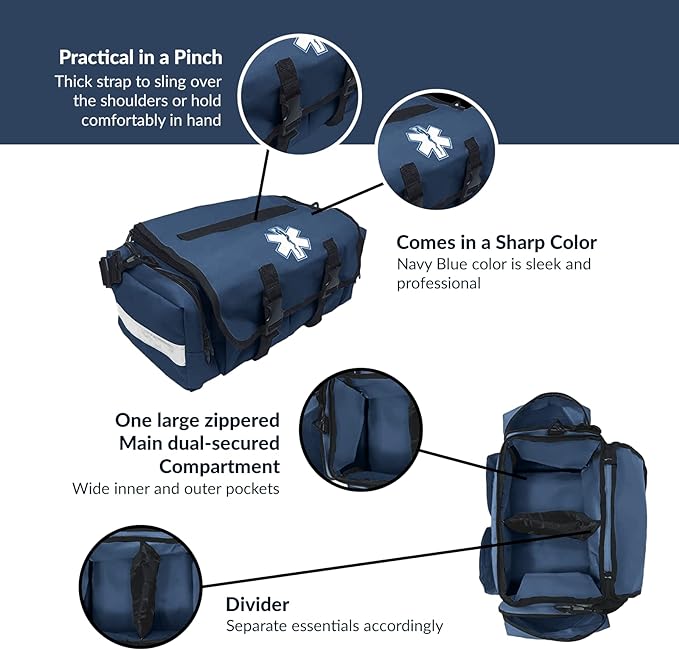 Deluxe EMT Trauma Kit - Fully Stocked First Responder Bag