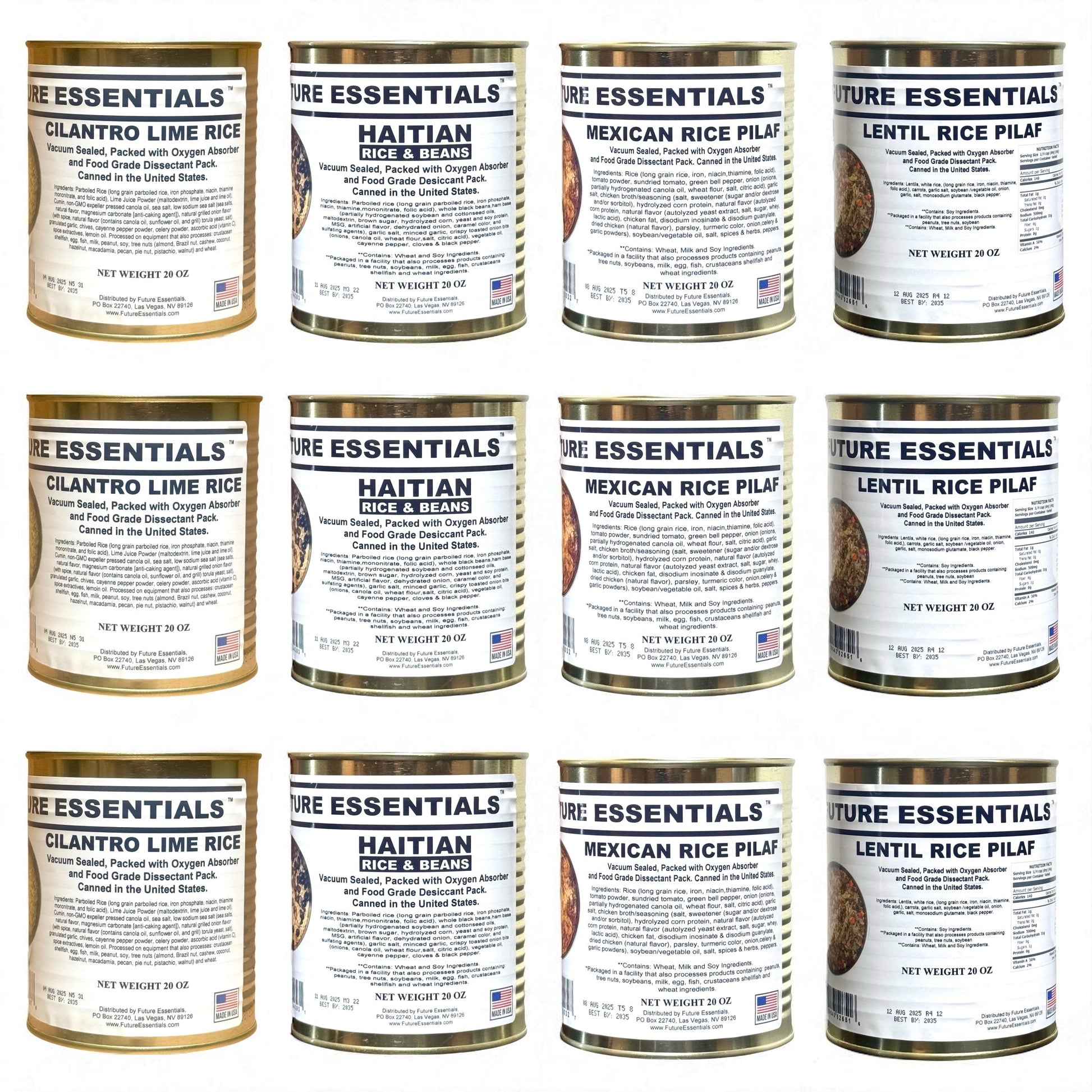 Case (12 Cans) of Future Essentials Canned Rice Variety