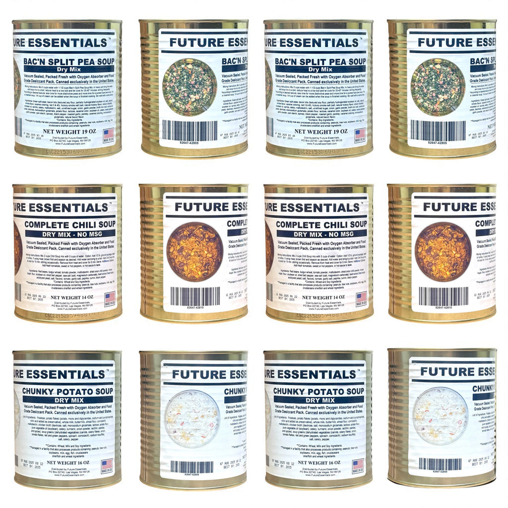 Case (12 Cans) of Future Essentials Canned Soup Variety