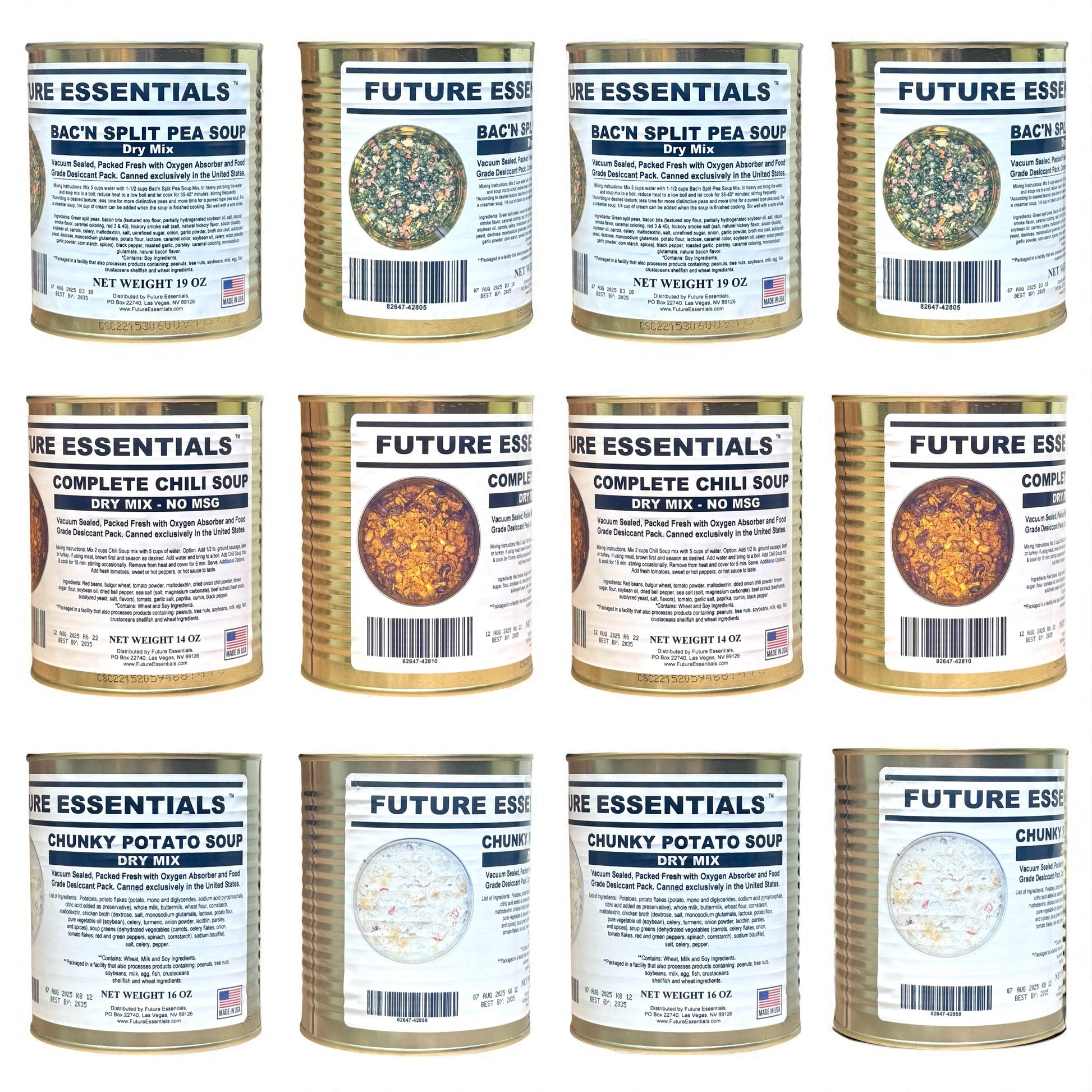 Case (12 Cans) of Future Essentials Canned Soup Variety