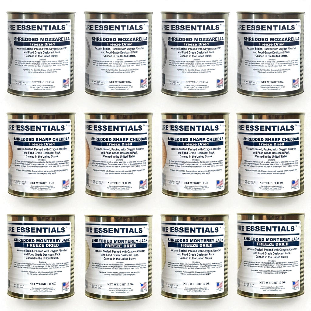 Case (12 Cans) of Future Essentials Freeze Dried Cheese Variety