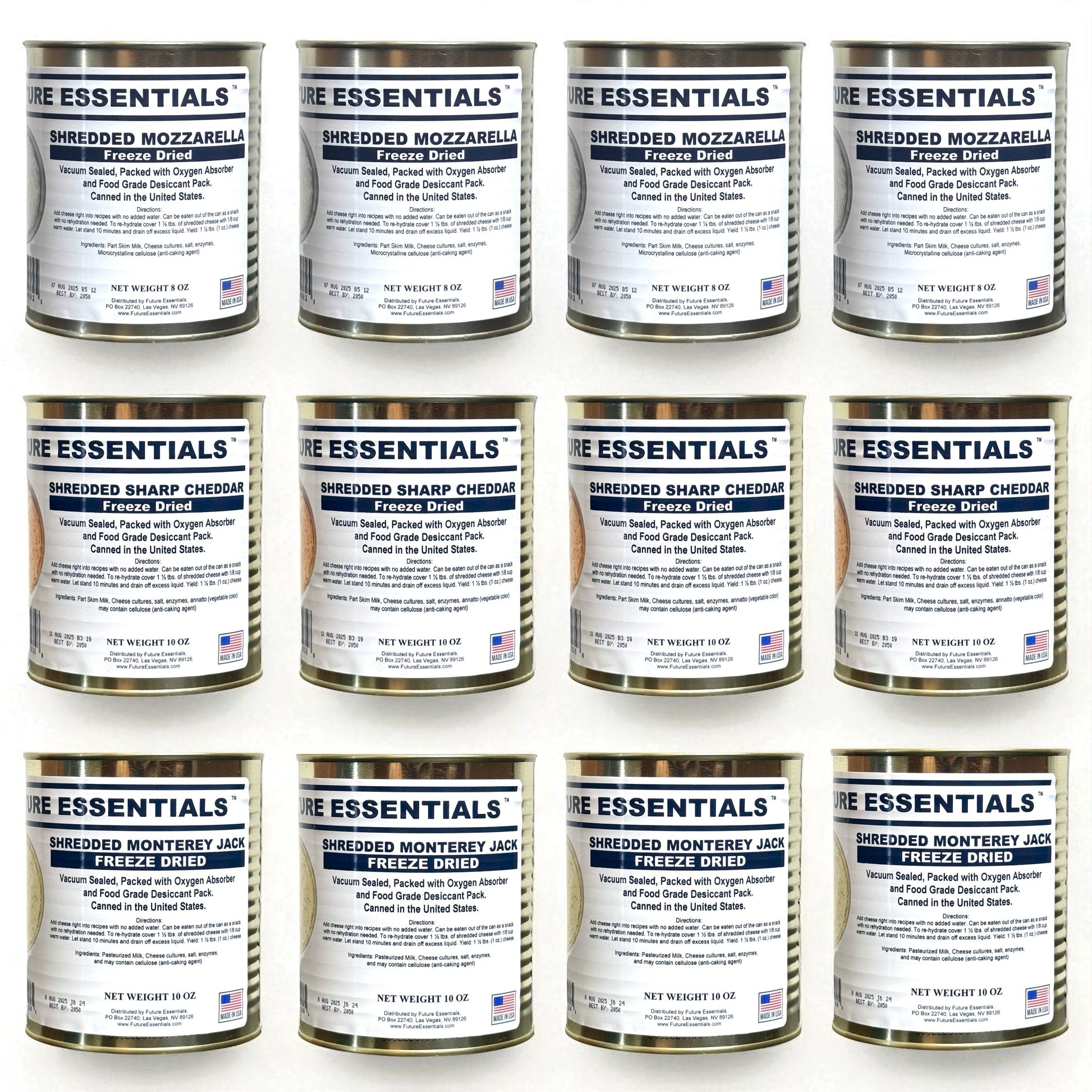 Case (12 Cans) of Future Essentials Freeze Dried Cheese Variety