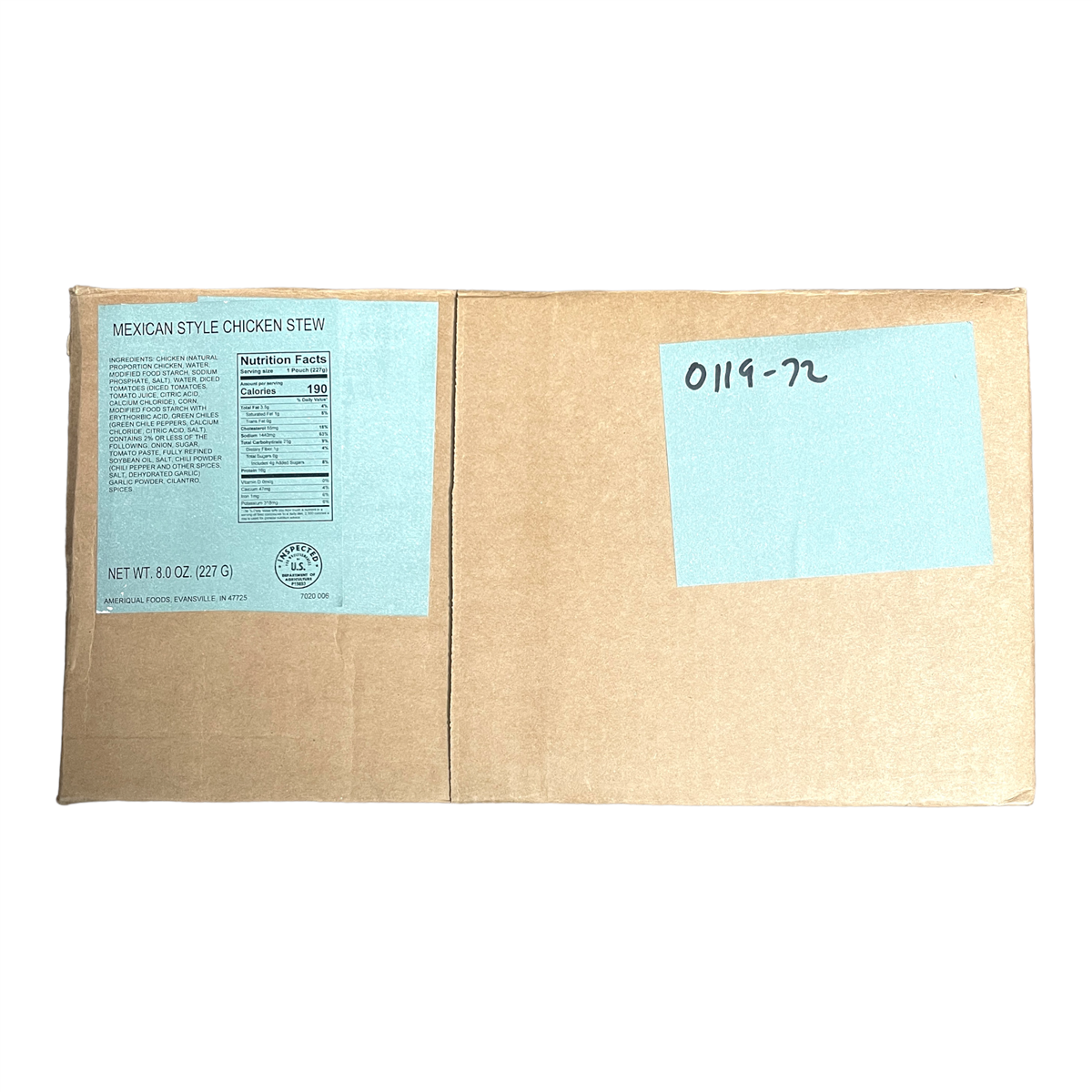 BULK MRE Entree - 72 packs of Mexican Chicken Stew