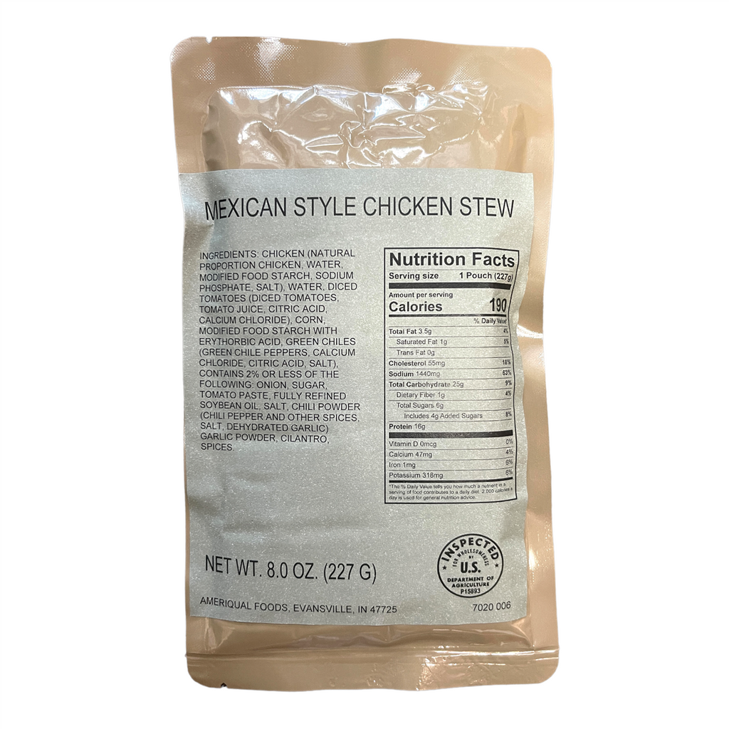 BULK MRE Entree - 72 packs of Mexican Chicken Stew