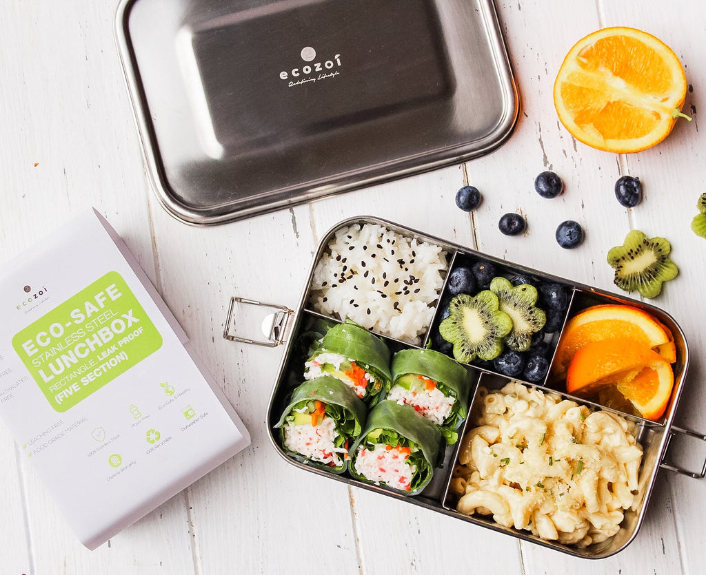 Stainless Steel Lunch Box, 5 Compartment, Leak Proof, 50 Oz