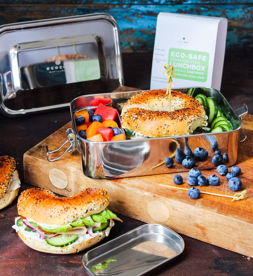 Stainless Steel Lunch Box, 2 Compartment Leak Proof, 50 Oz with Removable Divider