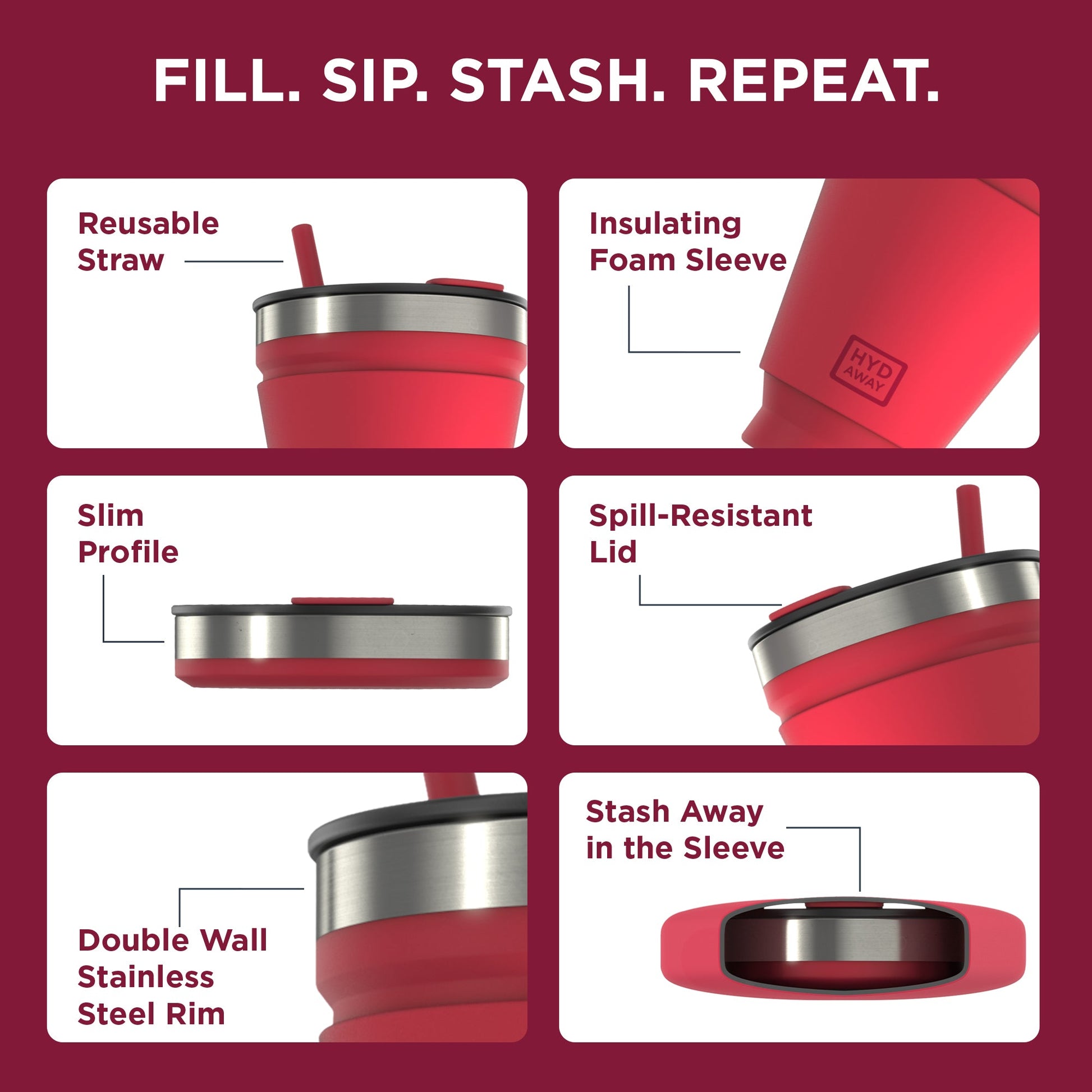 Collapsible Insulated Drink Tumbler