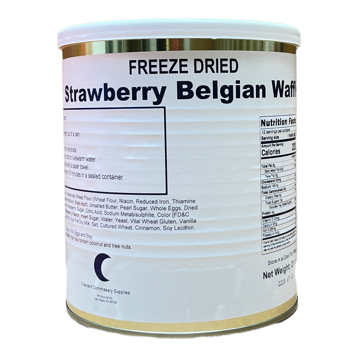 Freeze Dried Strawberry Belgian Waffles