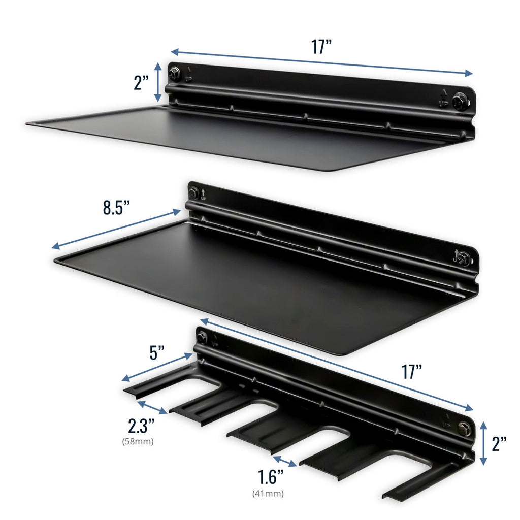 E-Drill Power Tool Organizer & 2 Shelves | Garage Storage Rack