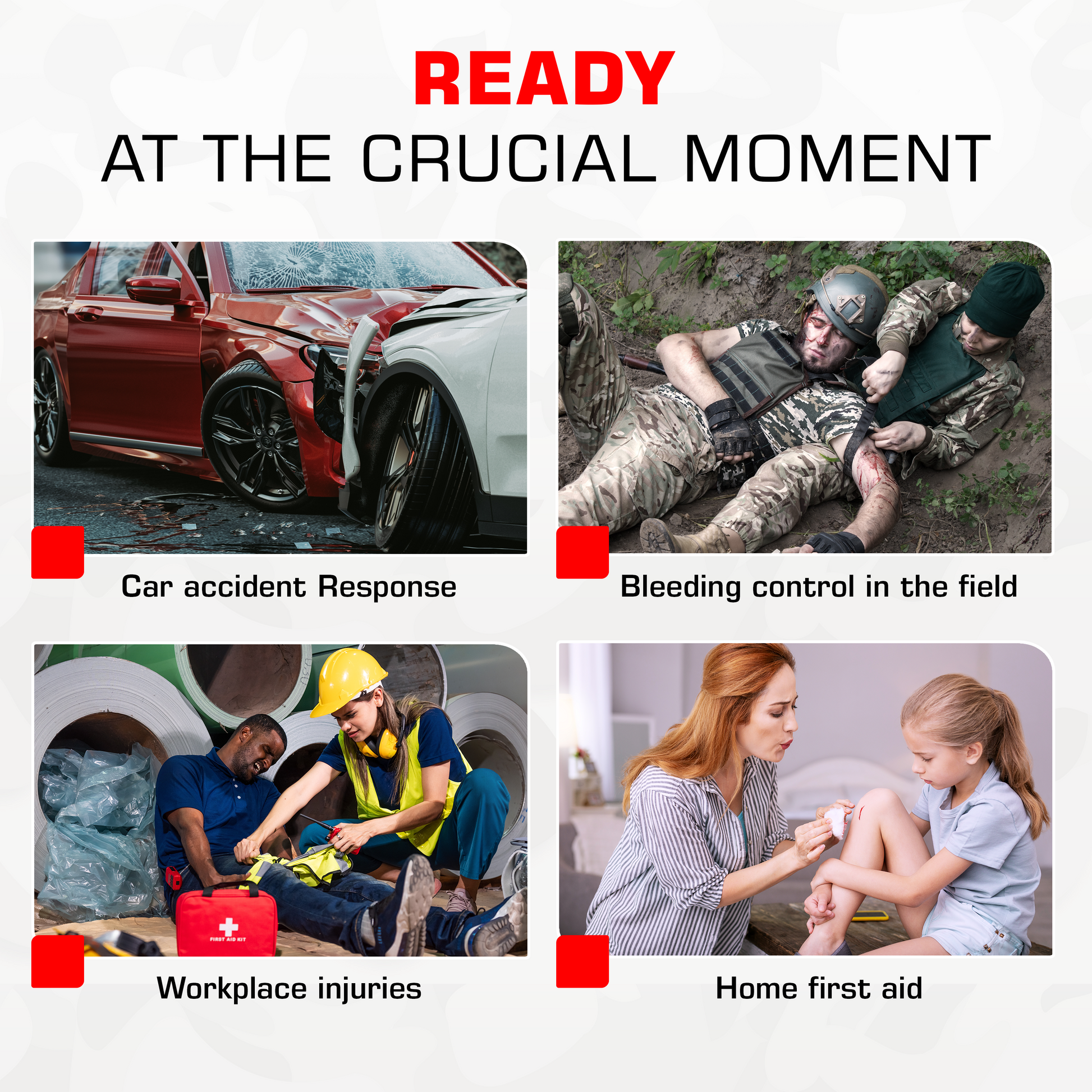 Premium Tactical IFAK Kit w Rip-Away Velcro, SOF Tourniquet & CELOX