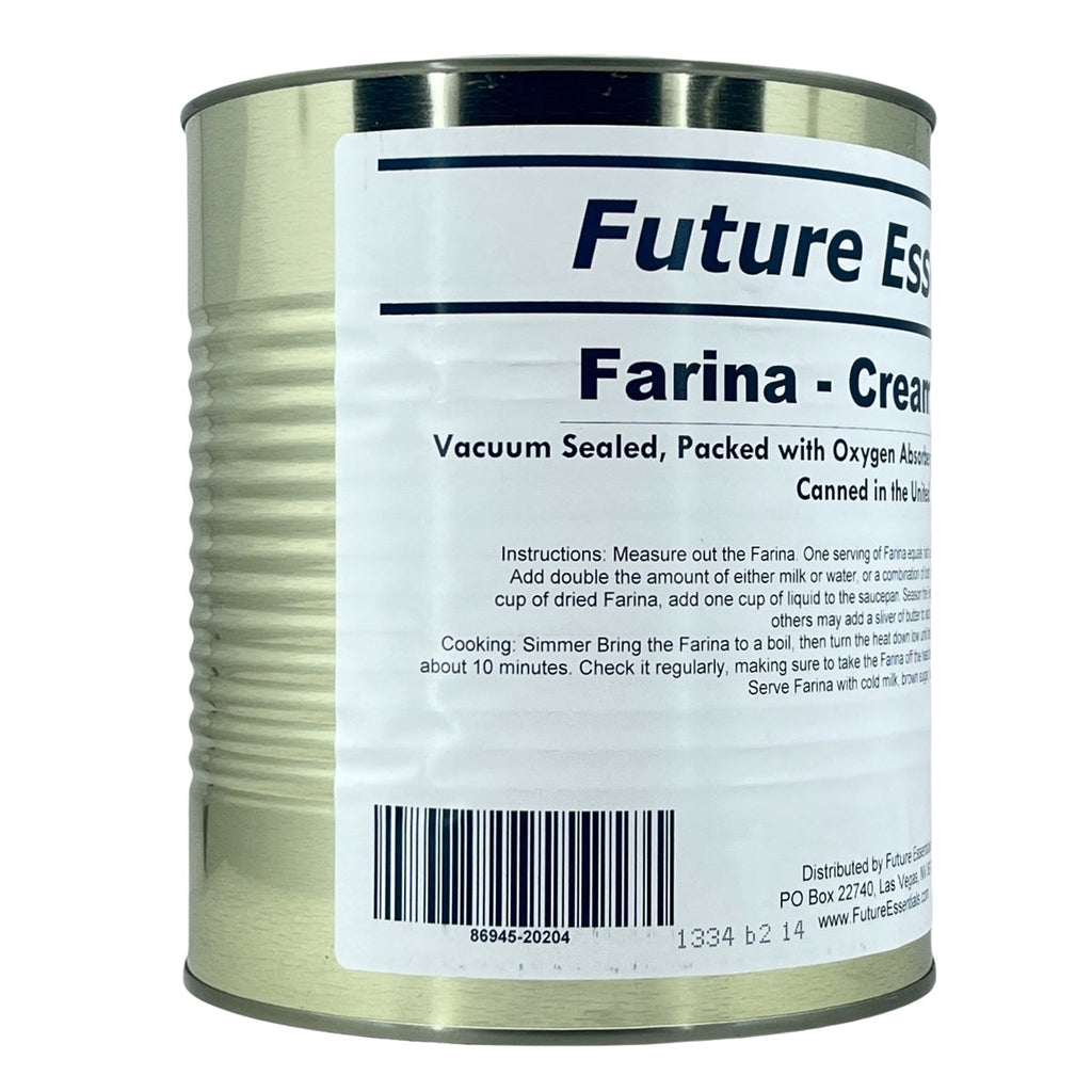 Future Essentials Farina Creamy Wheat Breakfast Cereal #10 Can
