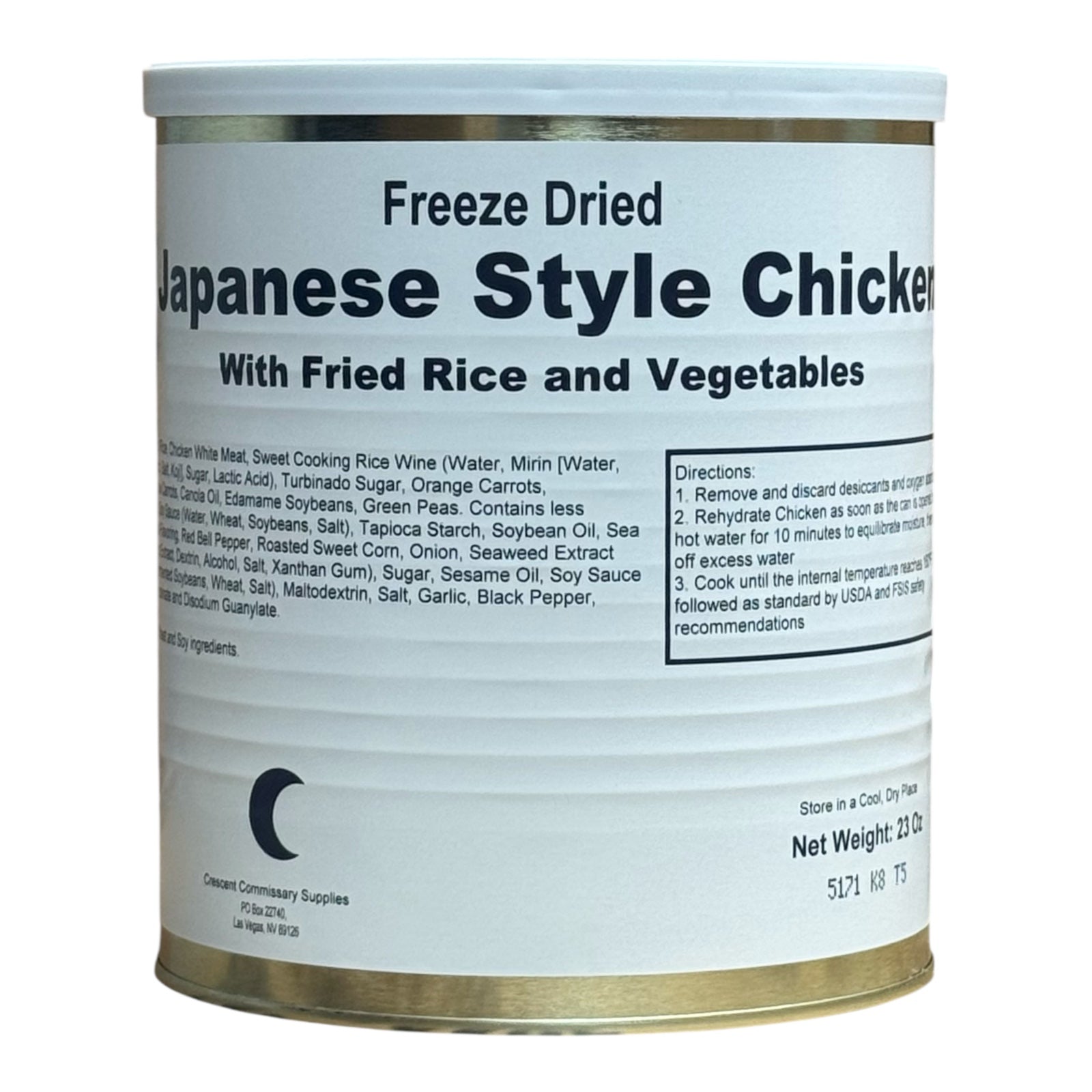 Military Surplus Freeze Dried Japanese Style Chicken with Fried Rice and Vegetables