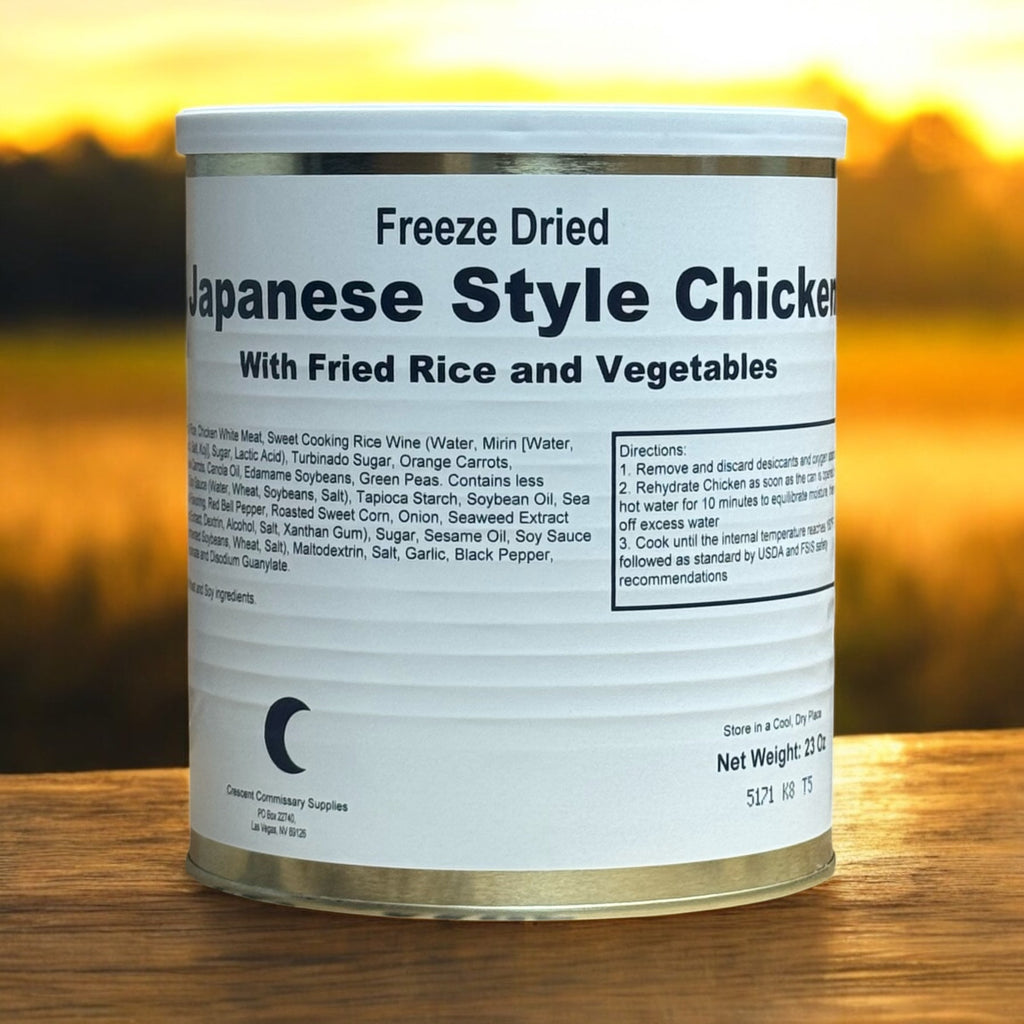 Military Surplus Freeze Dried Japanese Style Chicken with Fried Rice and Vegetables