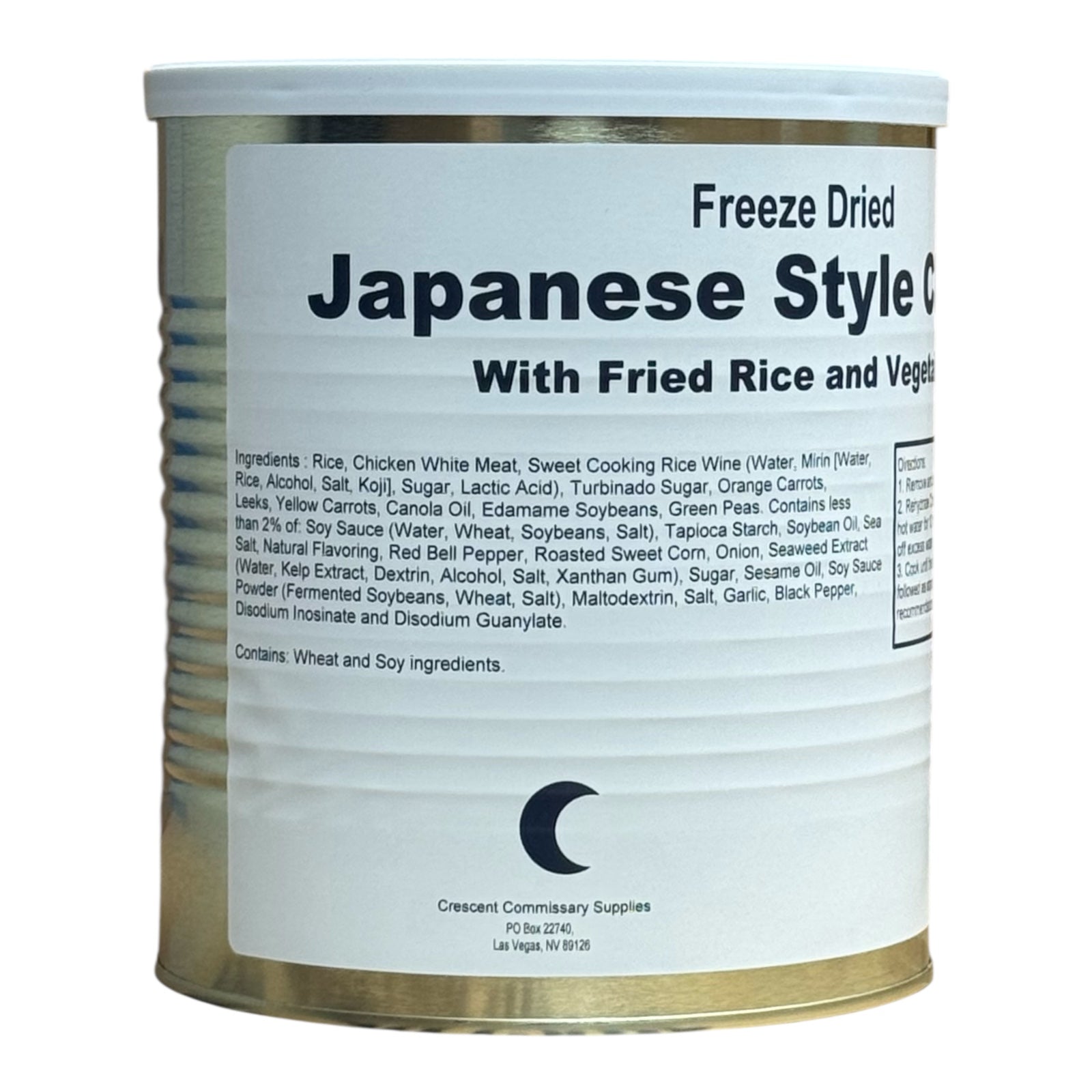 Military Surplus Freeze Dried Japanese Style Chicken with Fried Rice and Vegetables