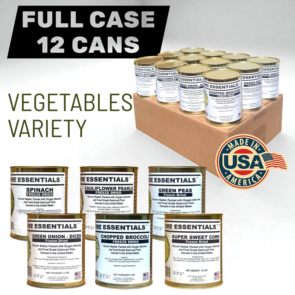 Case (12 Cans) of Future Essentials Freeze Dried Vegetable Variety