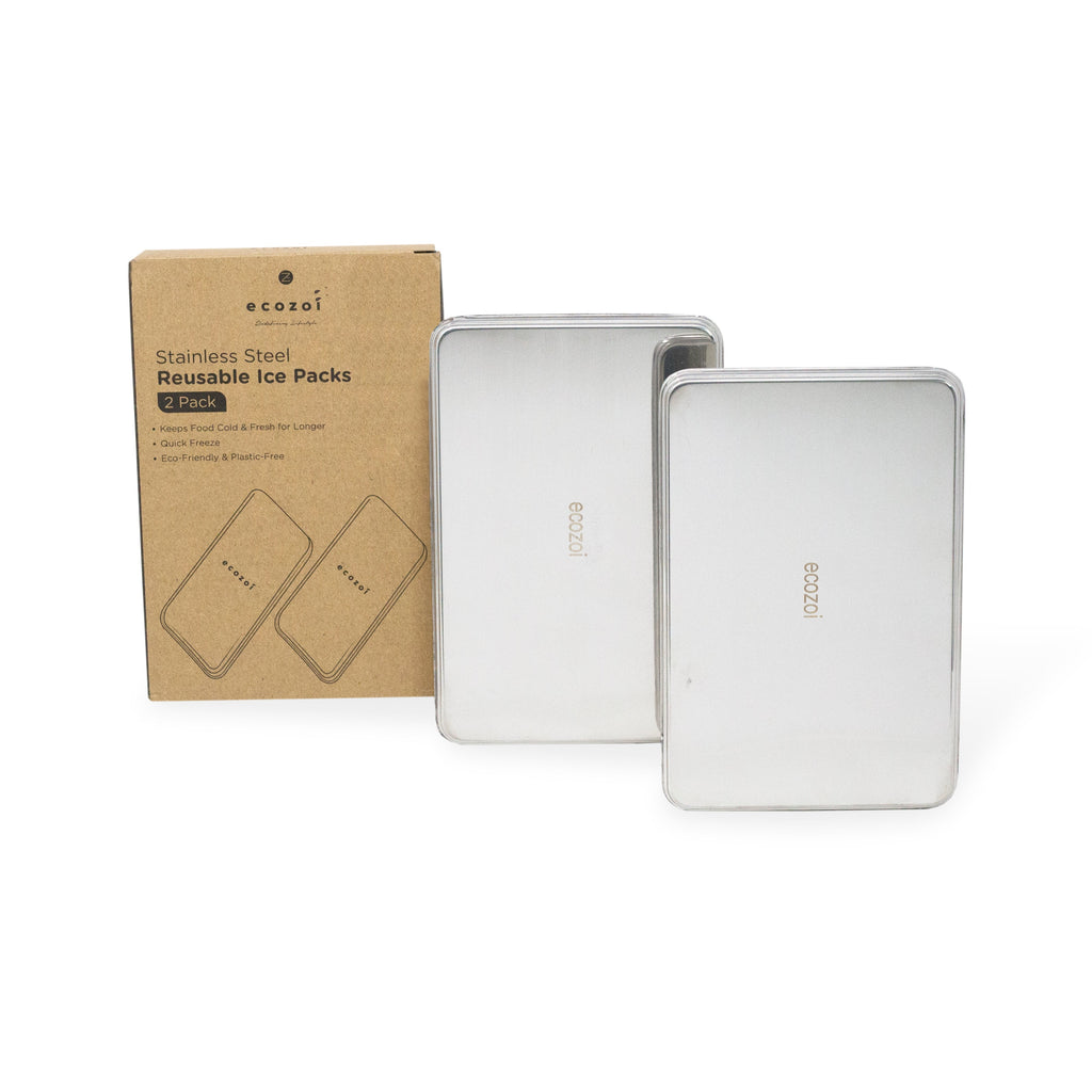 Stainless Steel Freezer PACKS FOR LUNCH Boxes and Lunch Bags, 2 Pack