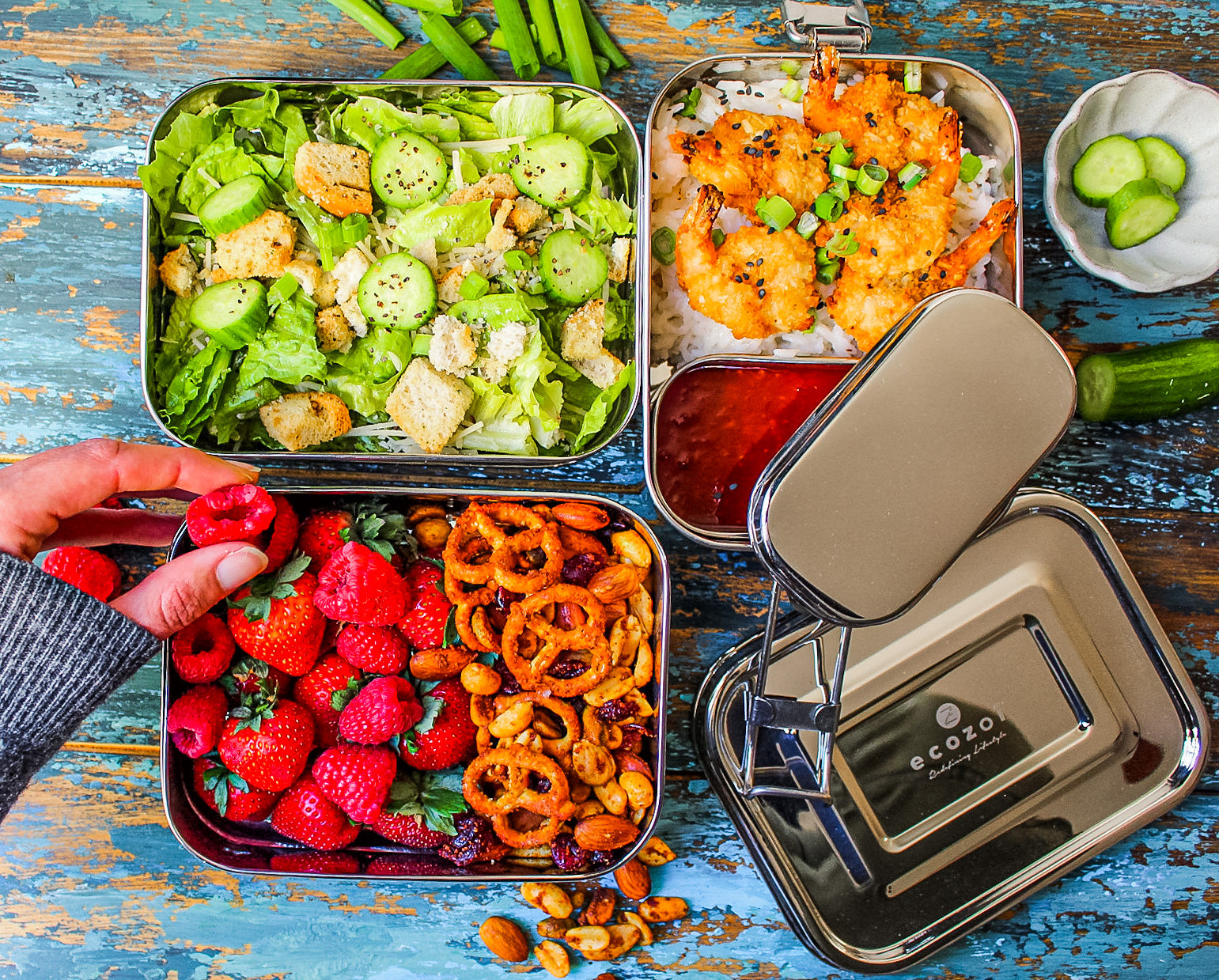 Stainless Steel Lunch Box, 3 Tier Leak Proof, 75 Oz