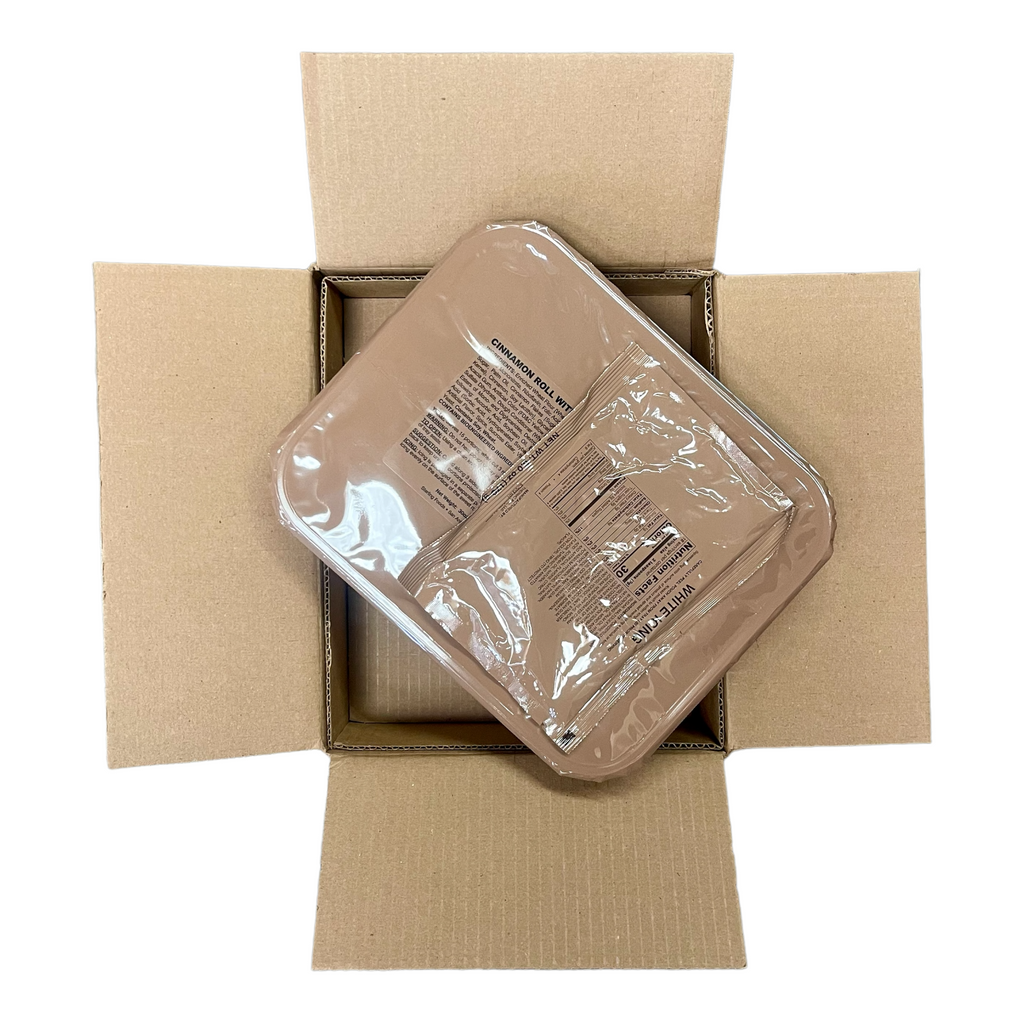 Military MRE Tray Pack, Cinnamon Roll with White Icing, Ready to Eat (UGR Component)