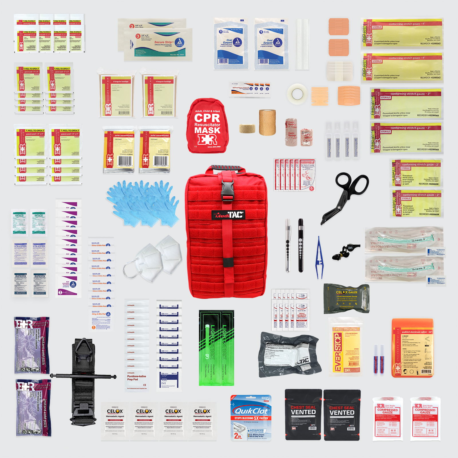 Rip-Away Fully Stocked Tactical Trauma Kit - Chest Seals, Tourniquet, & Bleeding Control