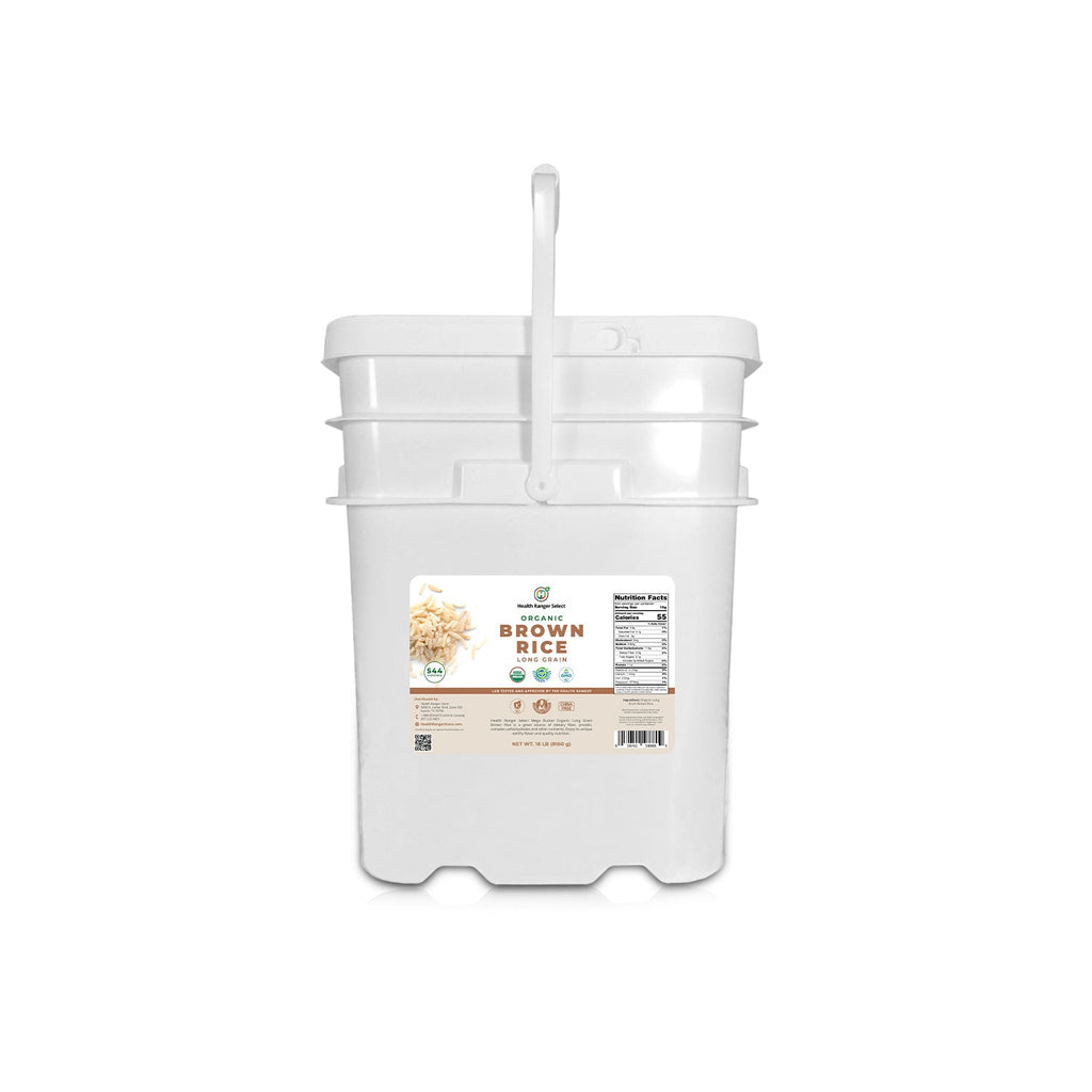 Mega Bucket Organic Long Grain Brown Rice  18LB (8160g)