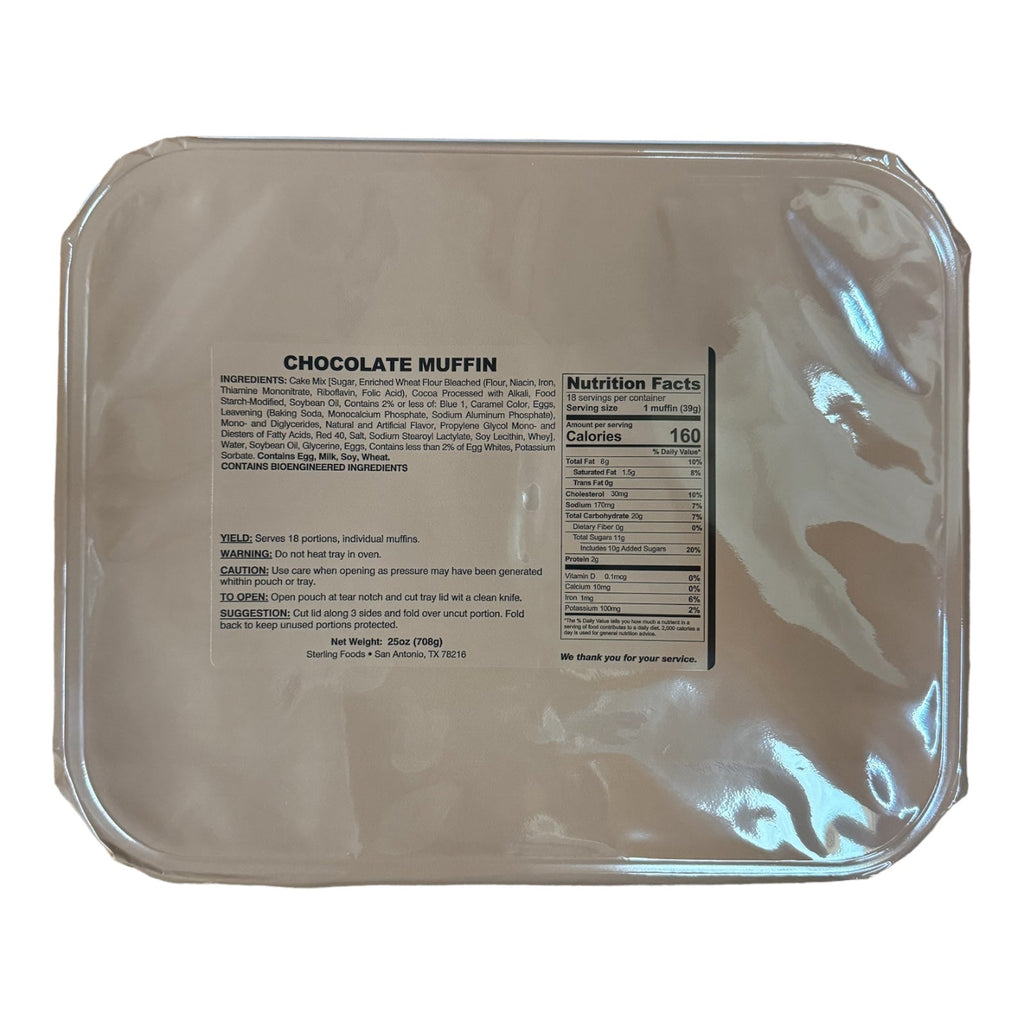 Military MRE Tray Pack, Chocolate Muffin, Ready to Eat (UGR Component)