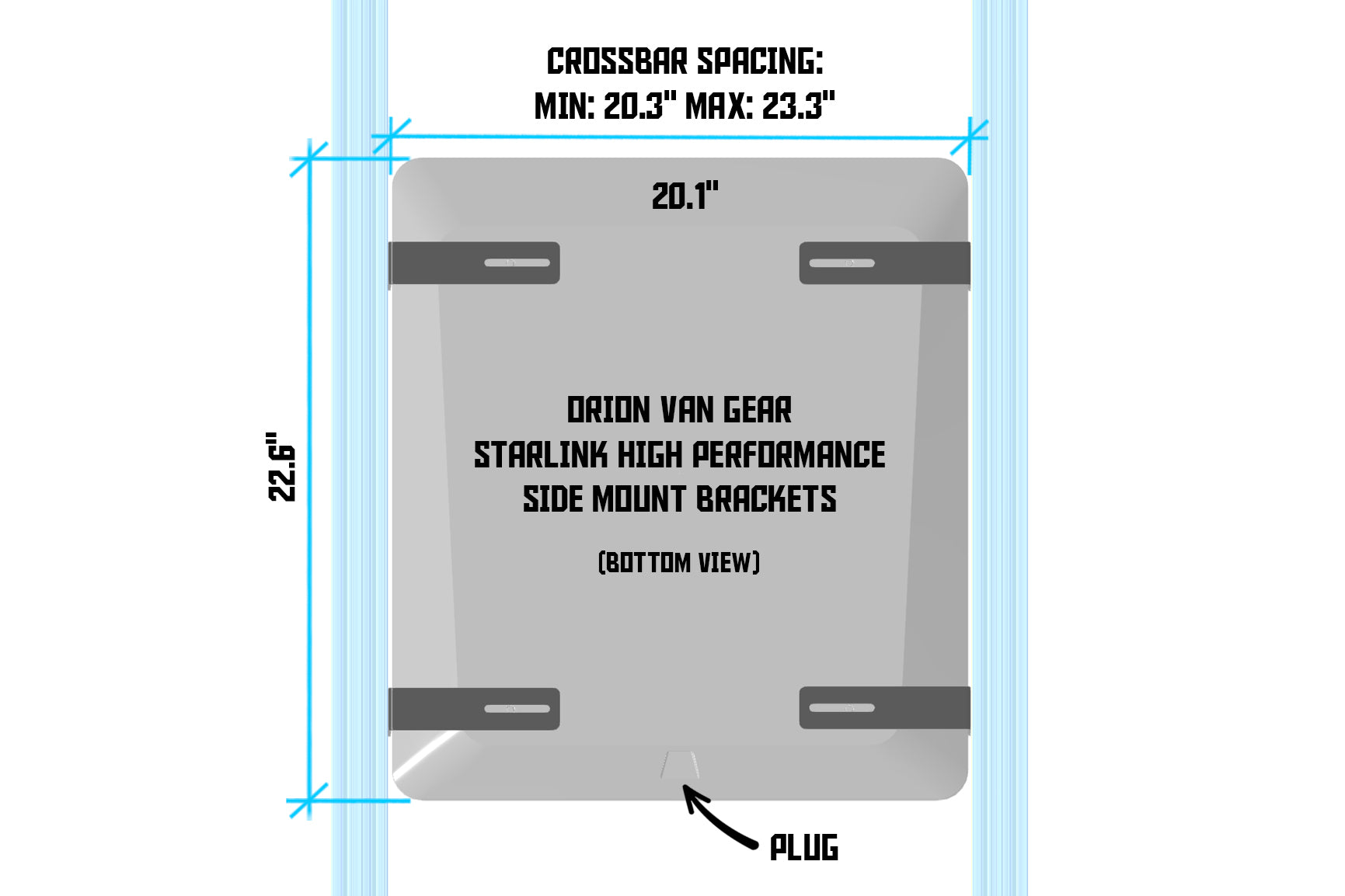 Gen 1 Flat High Performance Starlink Mounting Brackets