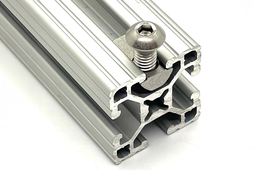 15S Roll-In T-Nuts w/ Ball Spring & Alignment Grooves - Stainless Steel (5/16-18 & 1/4-20 Thread)