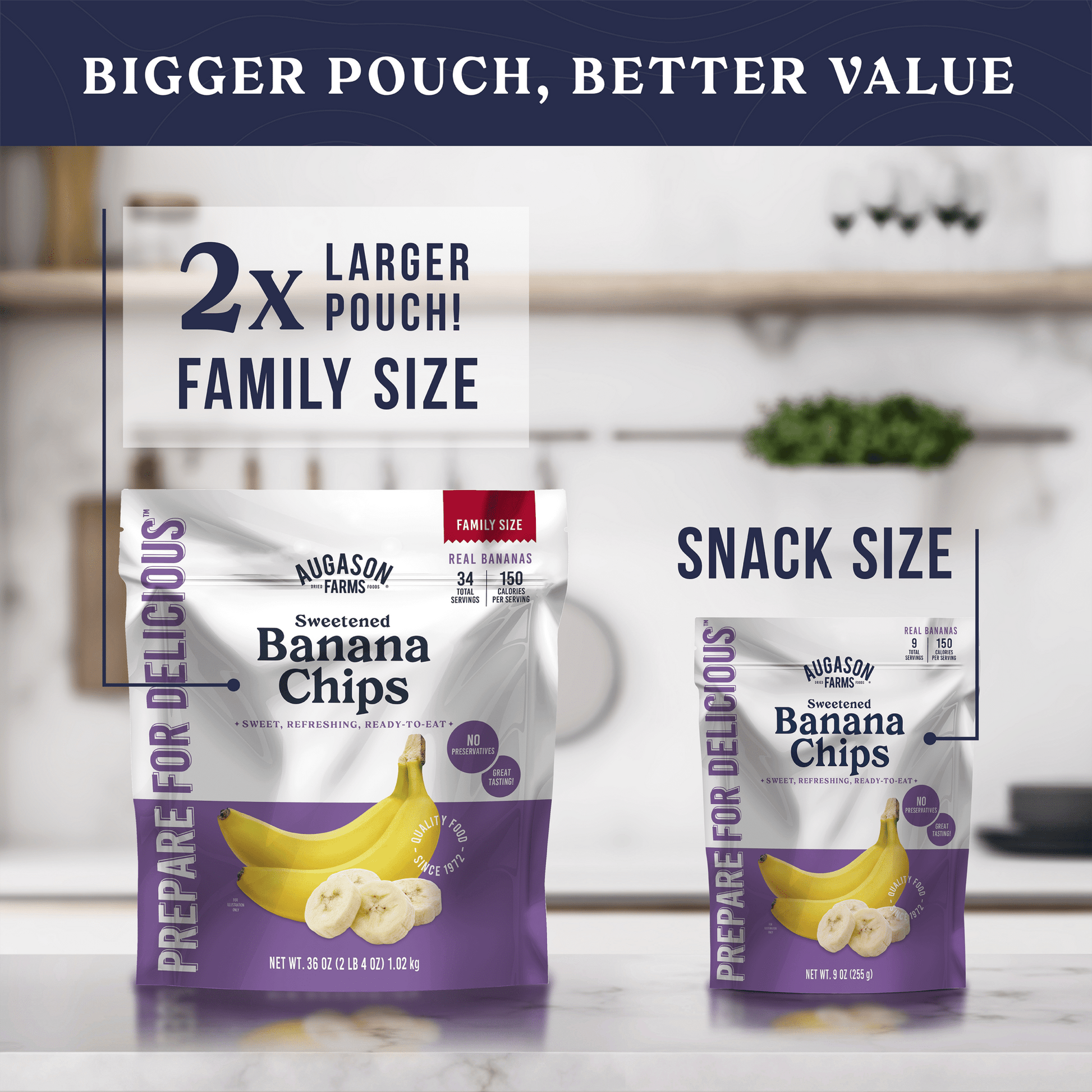 Banana Chips Family Size Pouch, 34 Servings