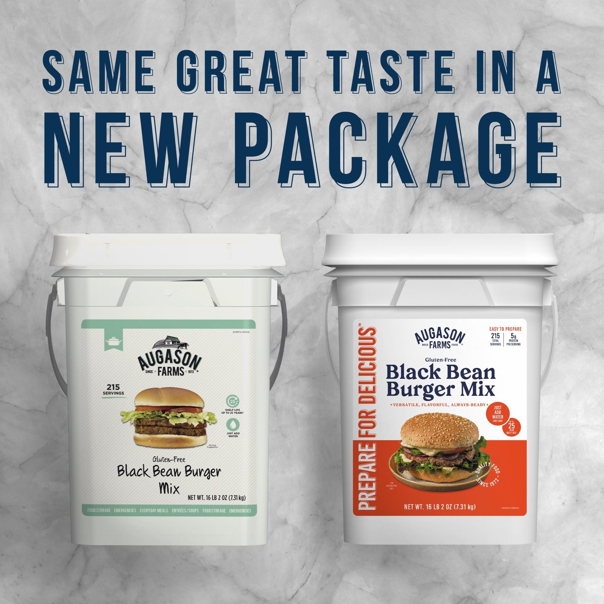 Gluten Free Black Bean Burger Mix 4 Gallon Pail, 215 Servings