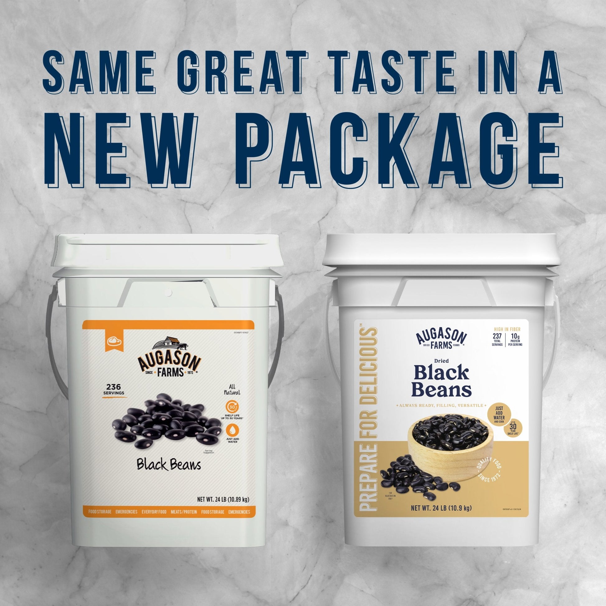 Dried Black Beans 4-Gallon Pail, 237 Servings