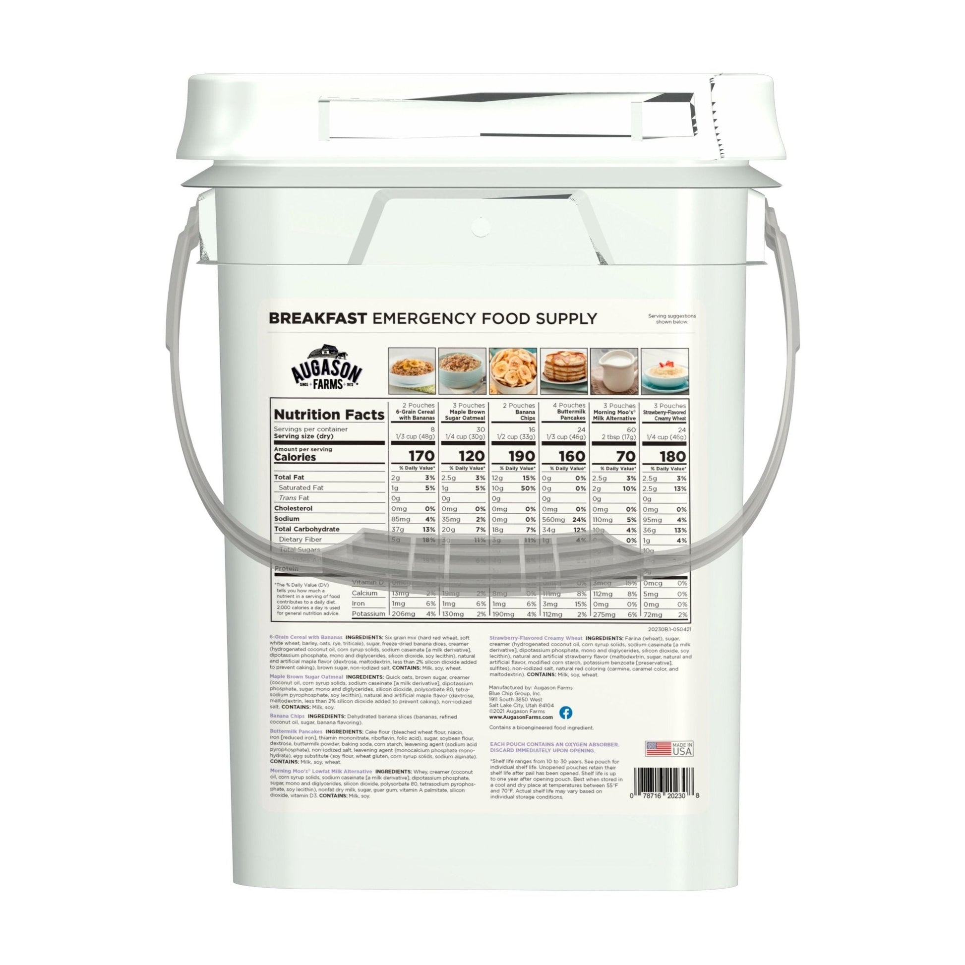 Breakfast Variety Pail, 162 Servings