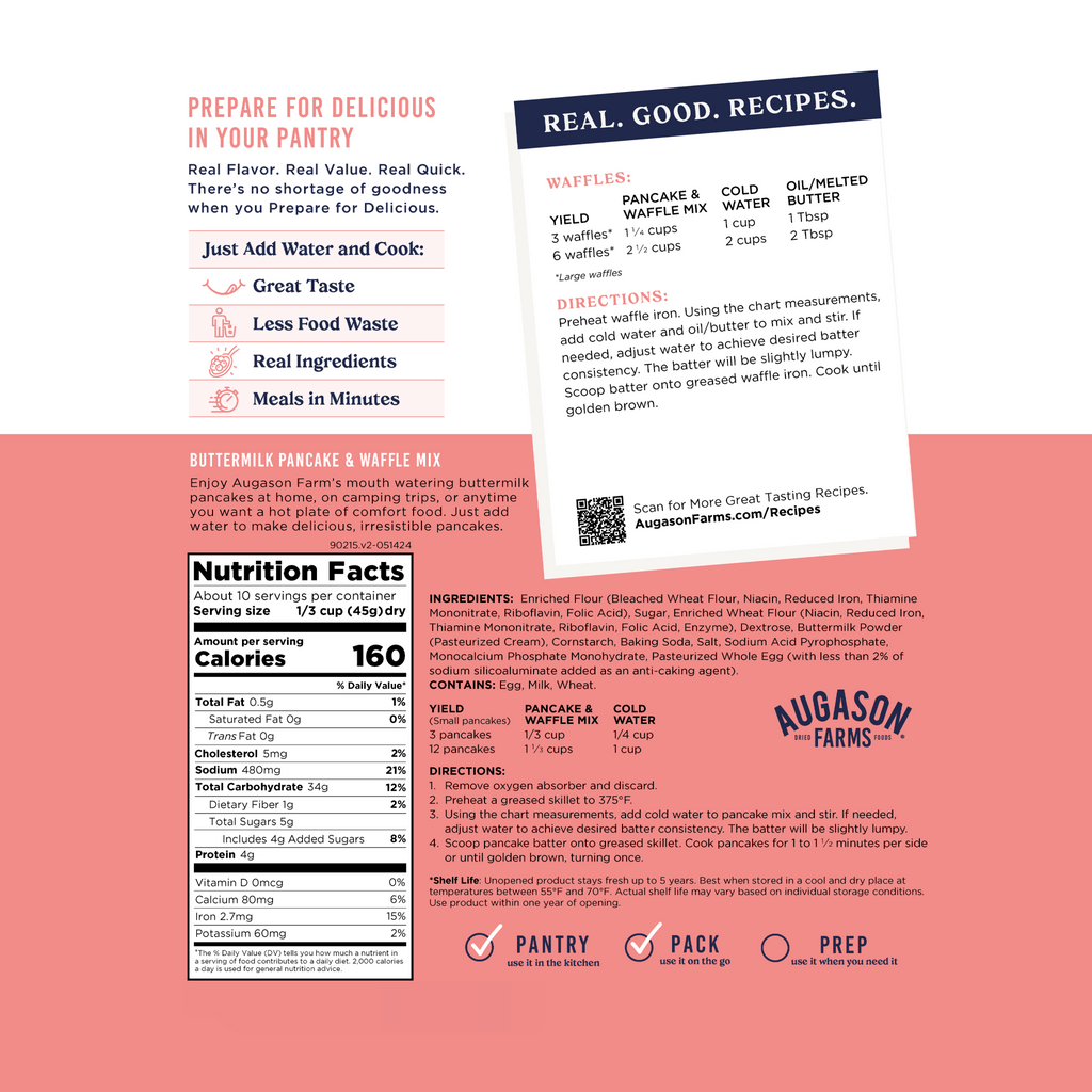 Buttermilk Pancake & Waffle Mix Pouch, 10 Servings