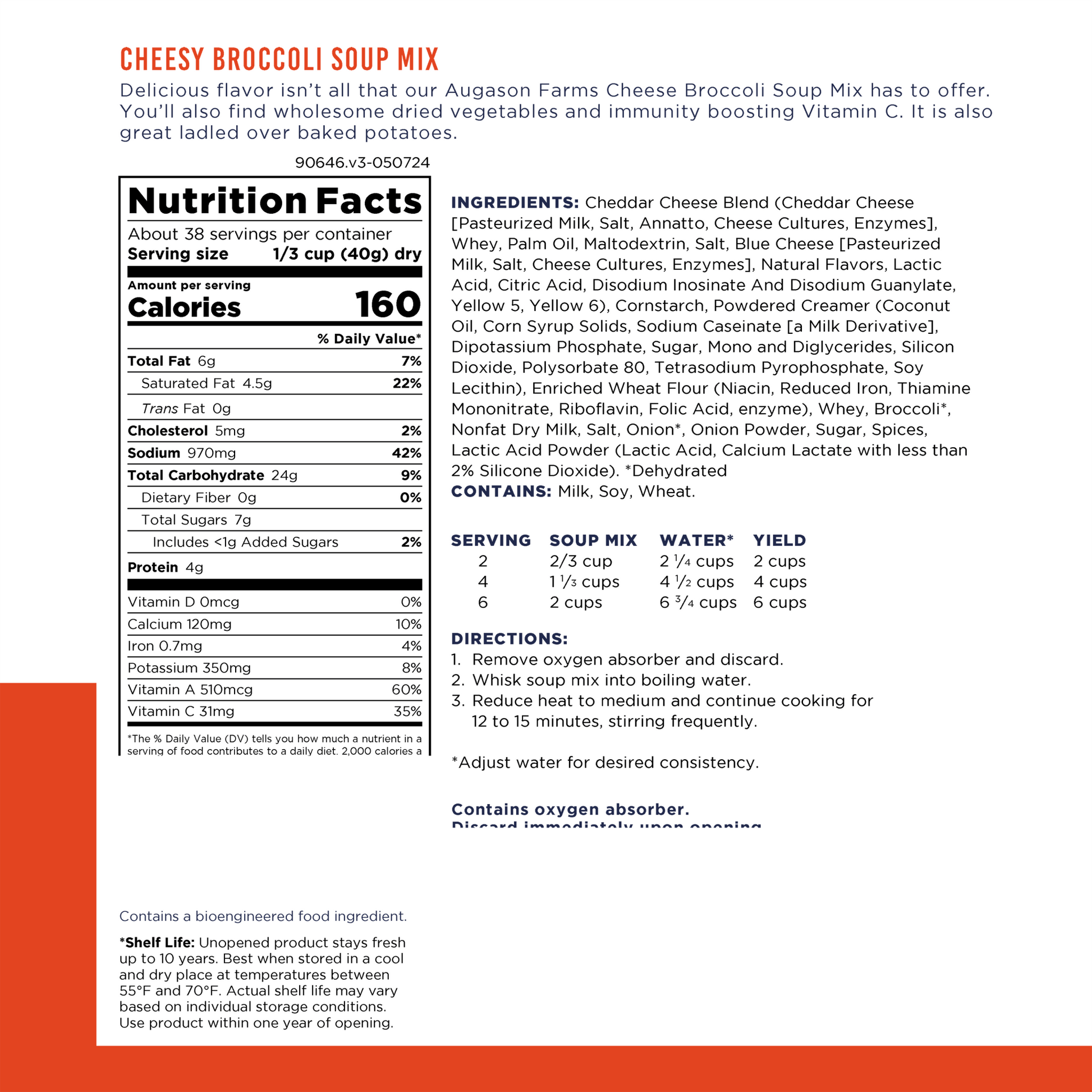 Cheesy Broccoli Soup Mix Can, 38 Servings